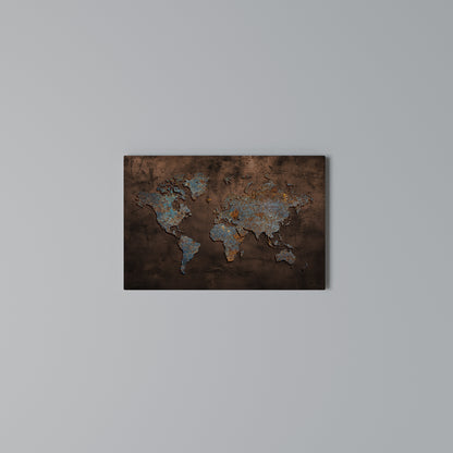 METALLIC MAP OF MEMORIES Cuadro en lienzo horizontal
