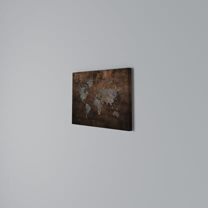 METALLIC MAP OF MEMORIES Cuadro en lienzo horizontal