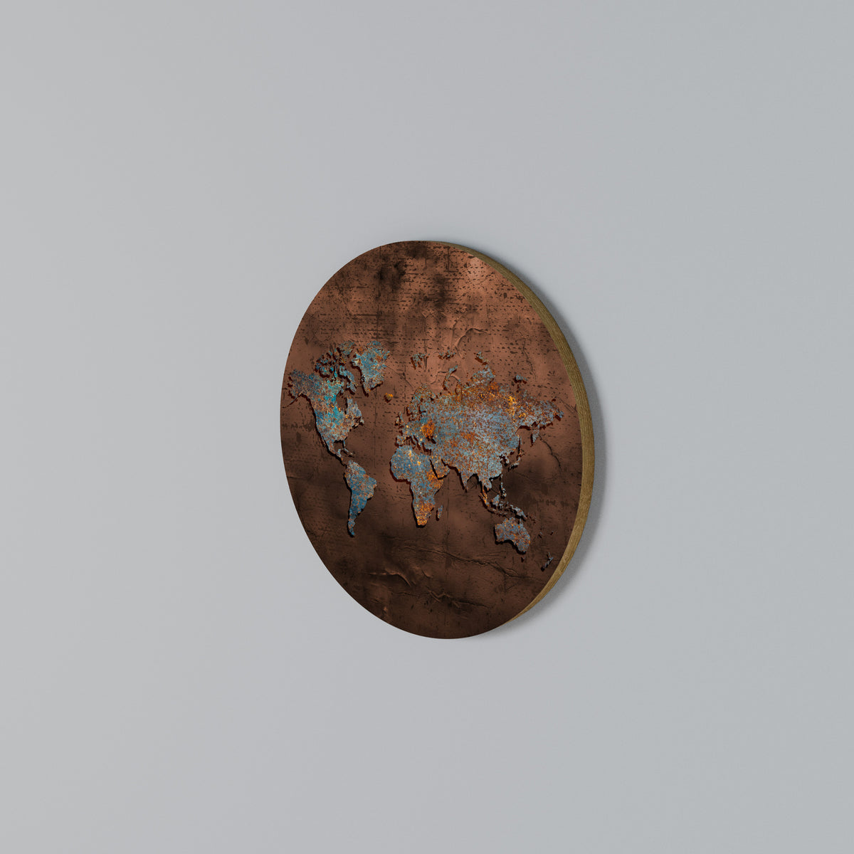 METALLIC MAP OF MEMORIES Arte de pared redondo