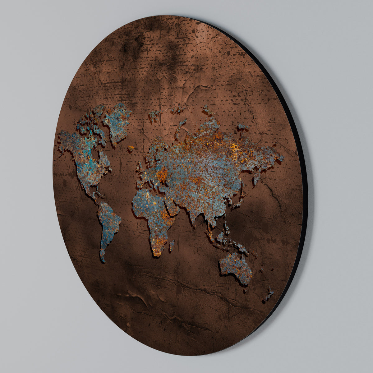 METALLIC MAP OF MEMORIES Arte de pared redondo