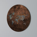 METALLIC MAP OF MEMORIES Round Wall Art