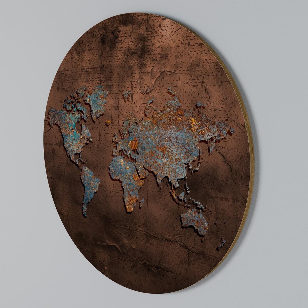 METALLIC MAP OF MEMORIES Arte de pared redondo