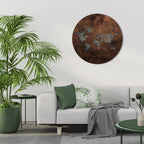 METALLIC MAP OF MEMORIES Round Wall Art