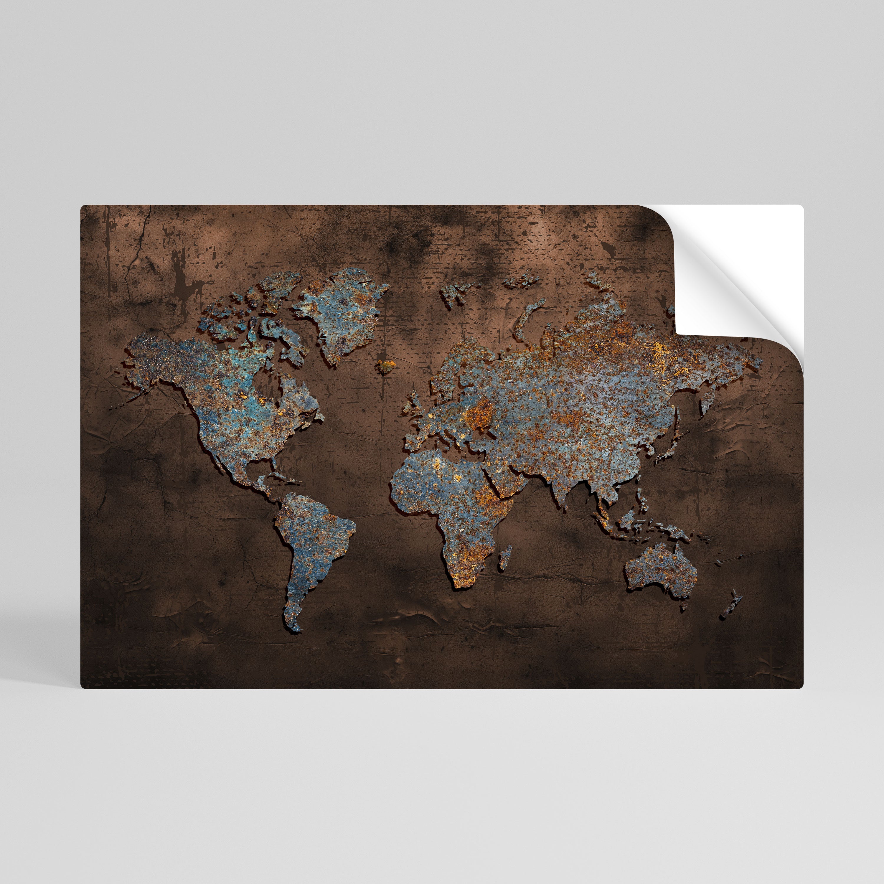 MAPA METÁLICO DE LOS RECUERDOS Póster horizontal autoadhesivo