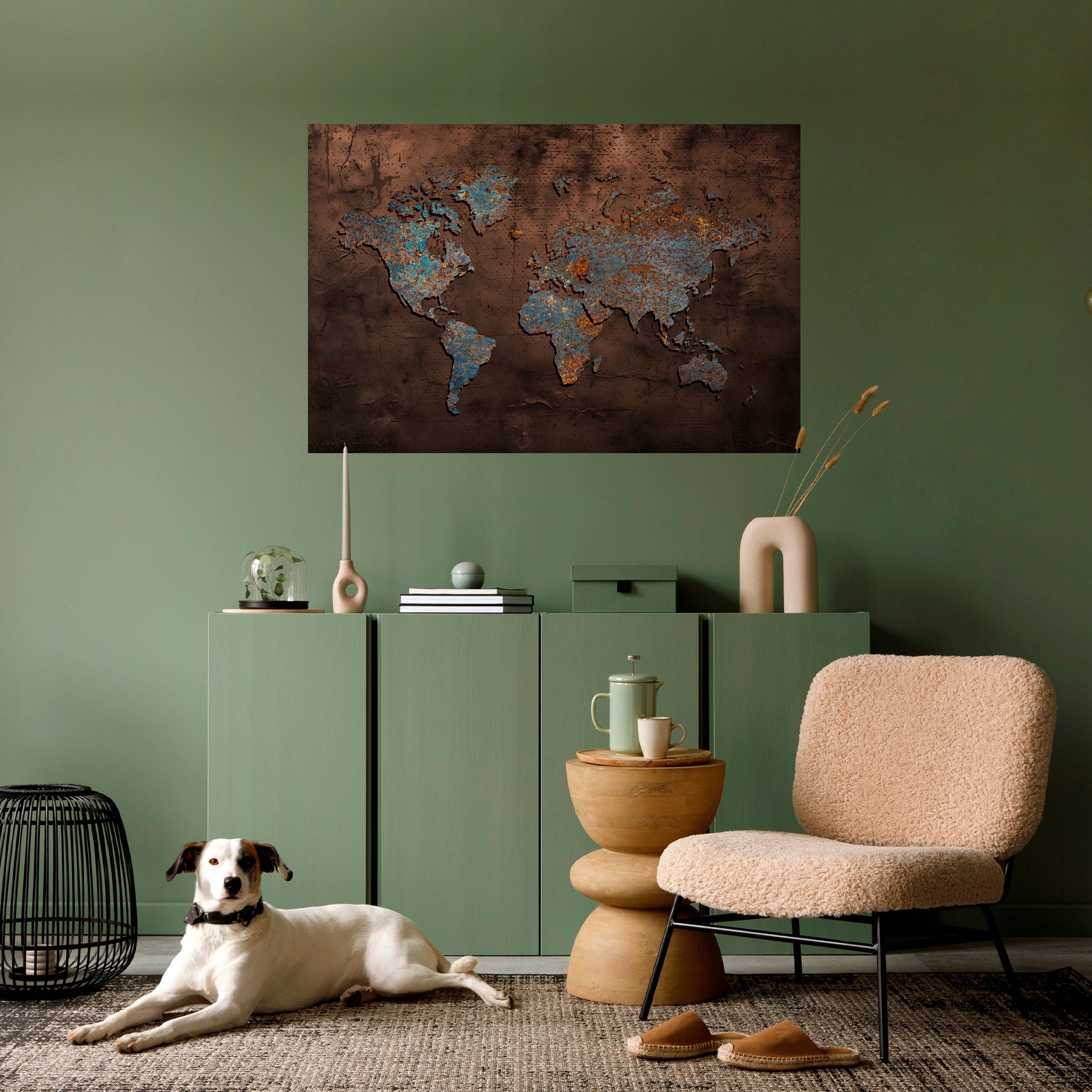 MAPA METÁLICO DE LOS RECUERDOS Póster horizontal autoadhesivo