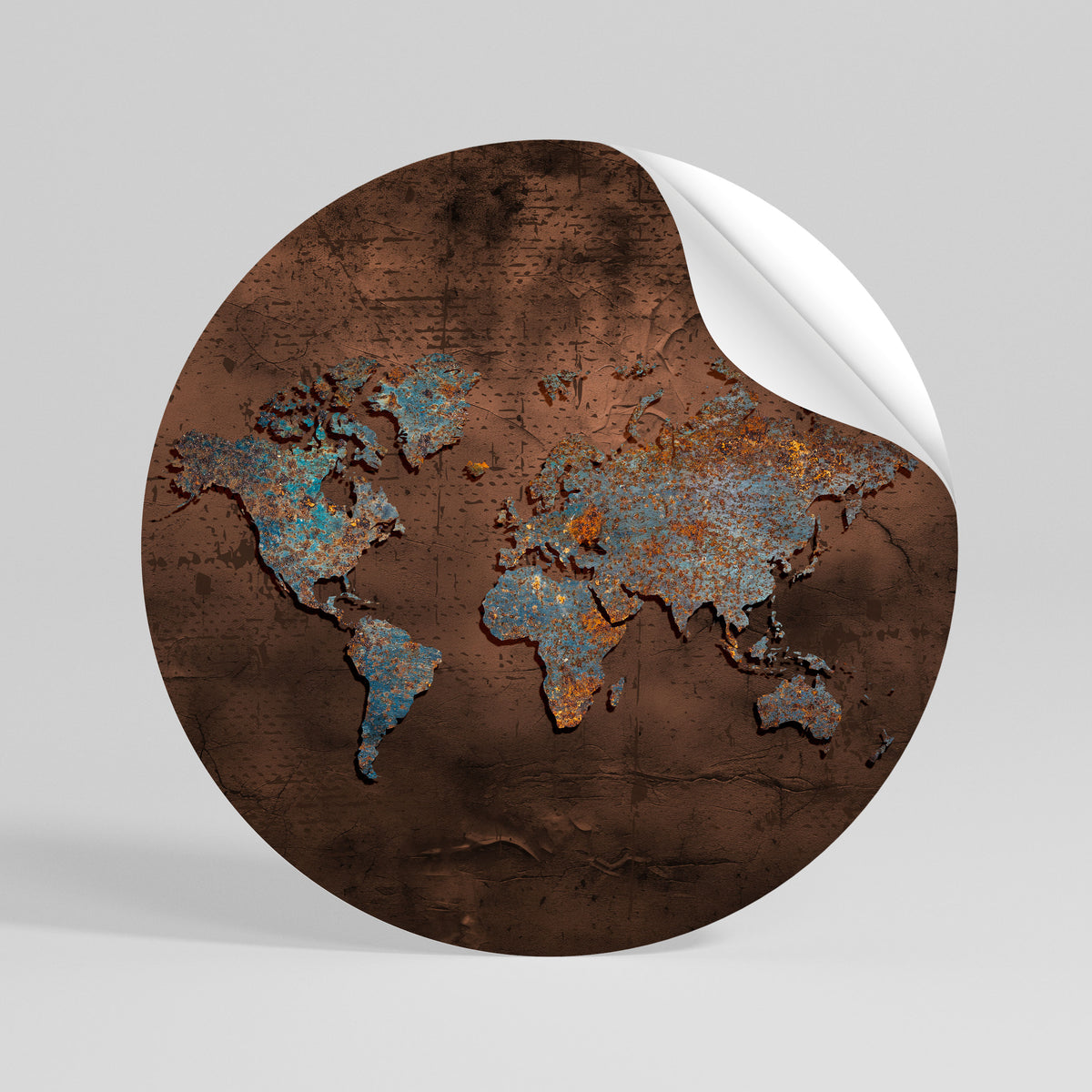 METALLIC MAP OF MEMORIES Vinilo adhesivo redondo