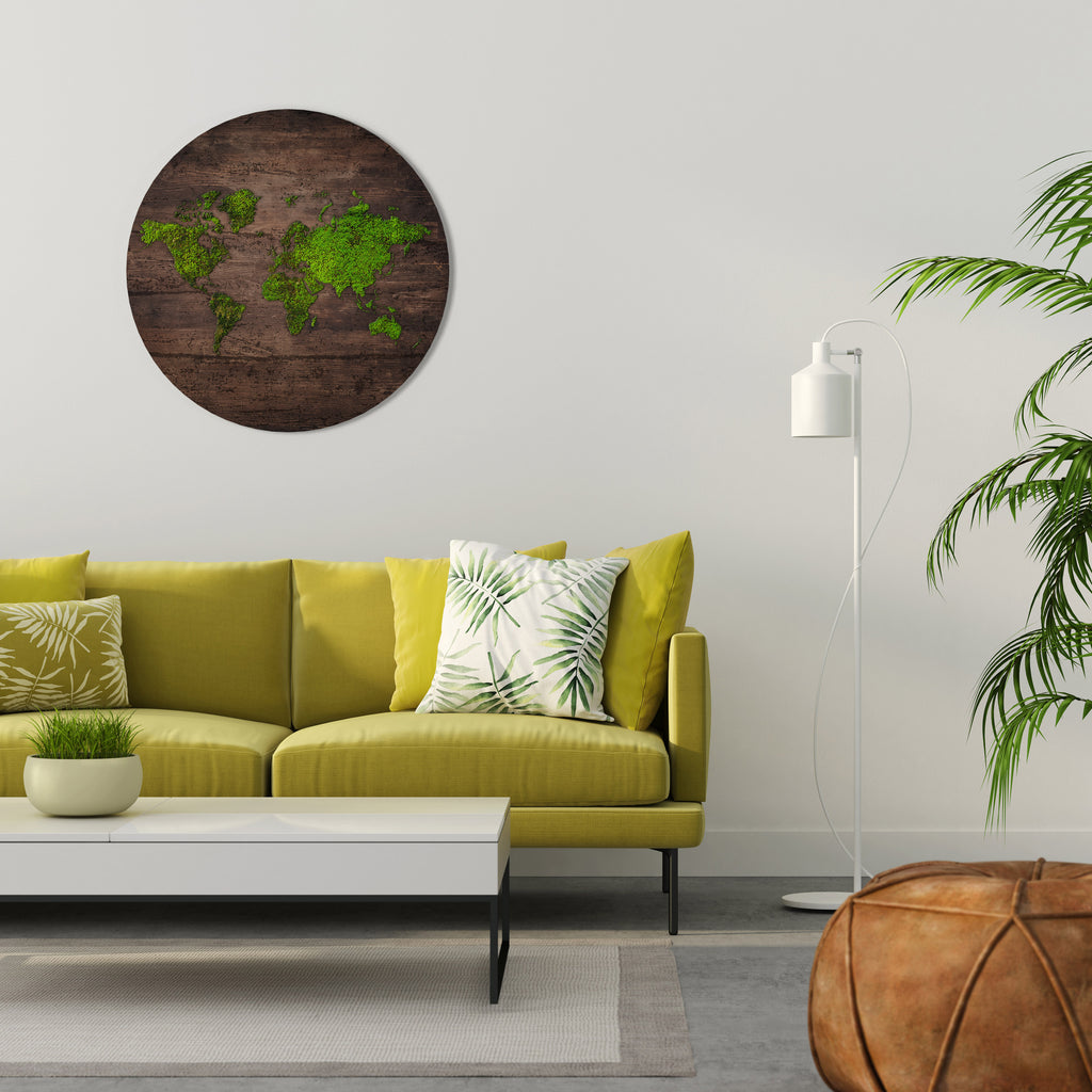 VISIÓN DE LA TIERRA VERDE Arte de pared redondo