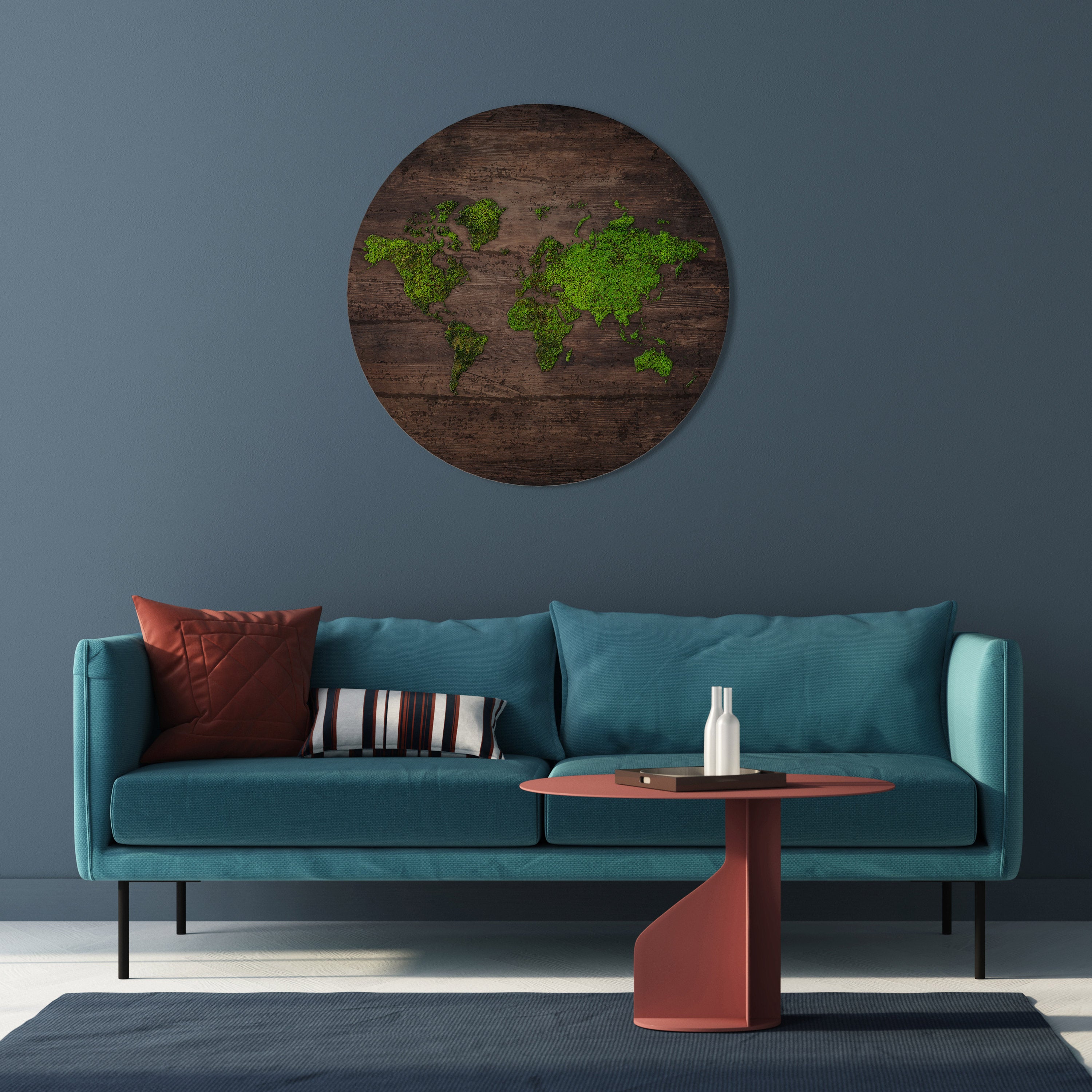 VISIÓN DE LA TIERRA VERDE Arte de pared redondo