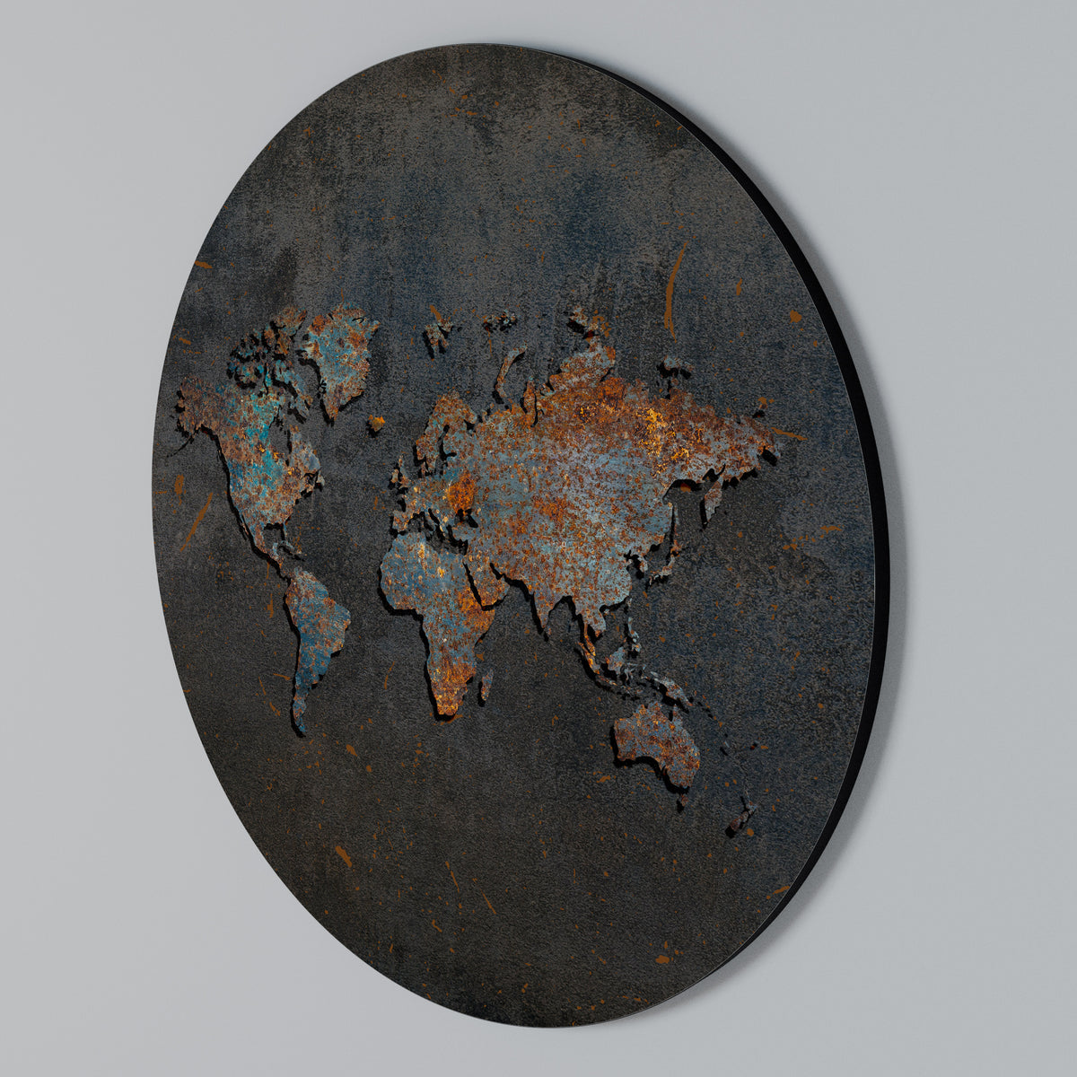 TIMEWORN TOPOGRAPHY Arte de pared redondo