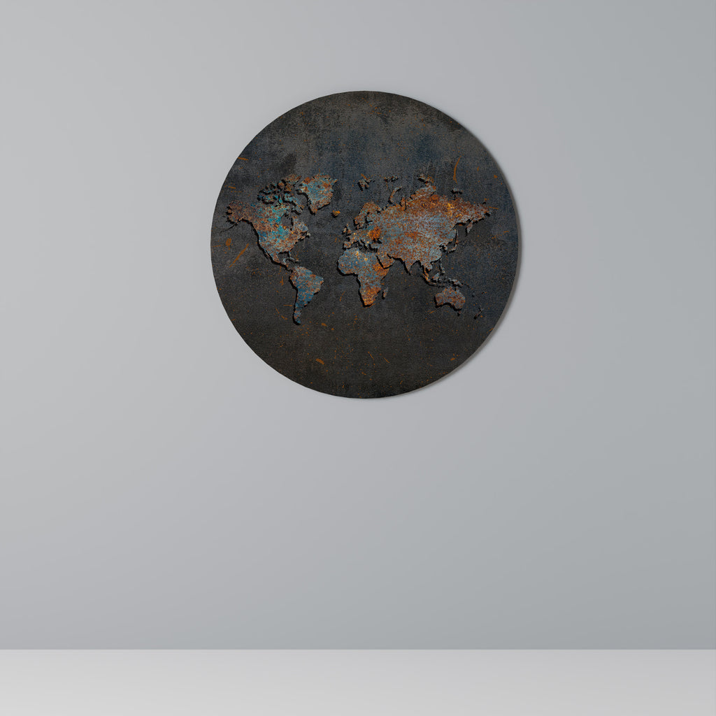 Arte de pared redondo TOPOGRAFÍA DESGASTADA POR EL TIEMPO