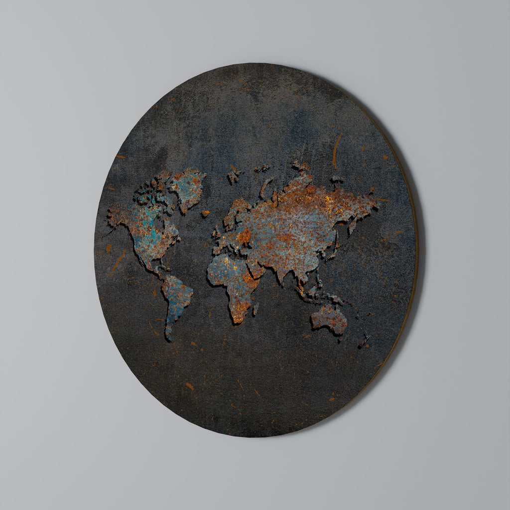 Arte de pared redondo TOPOGRAFÍA DESGASTADA POR EL TIEMPO