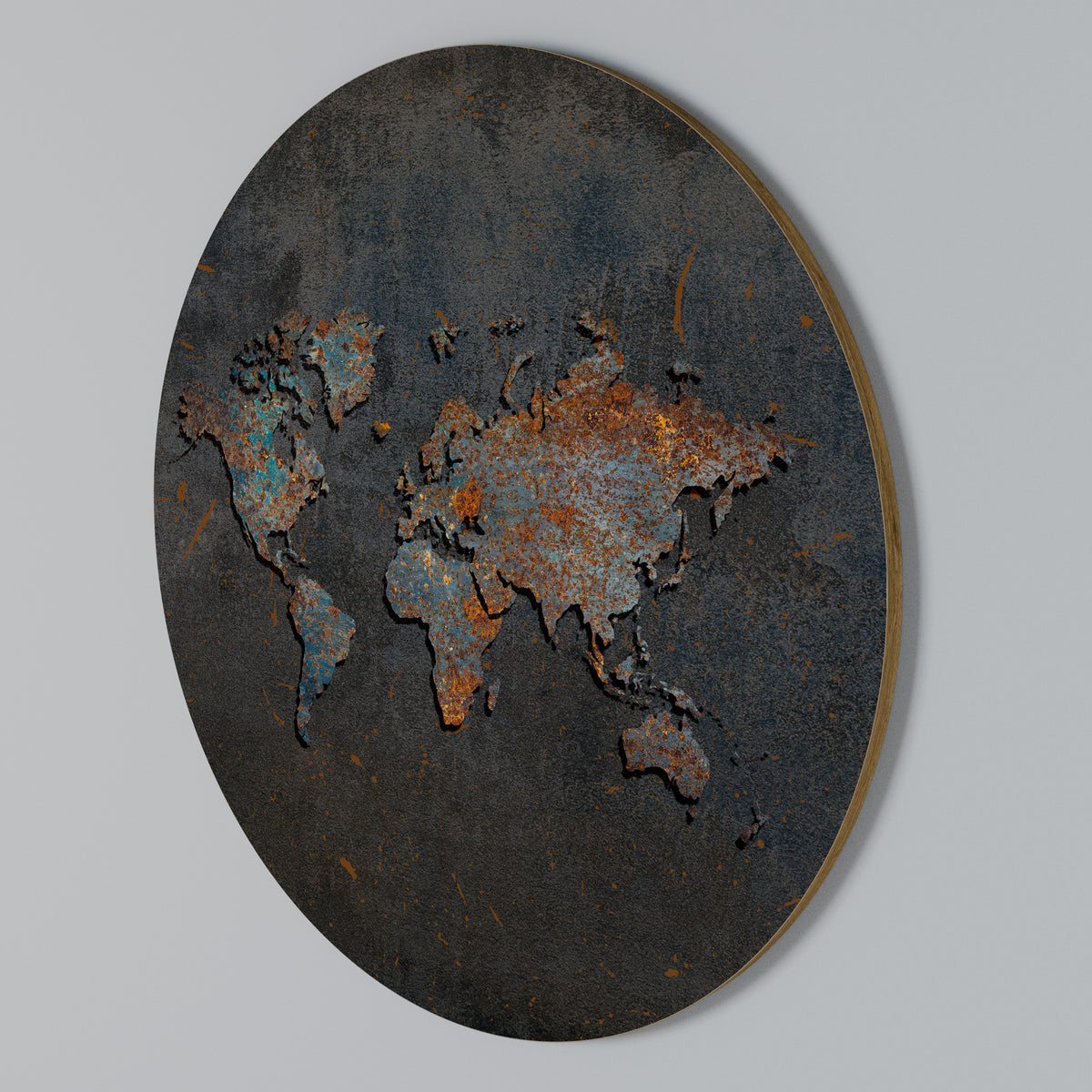 TIMEWORN TOPOGRAPHY Arte de pared redondo