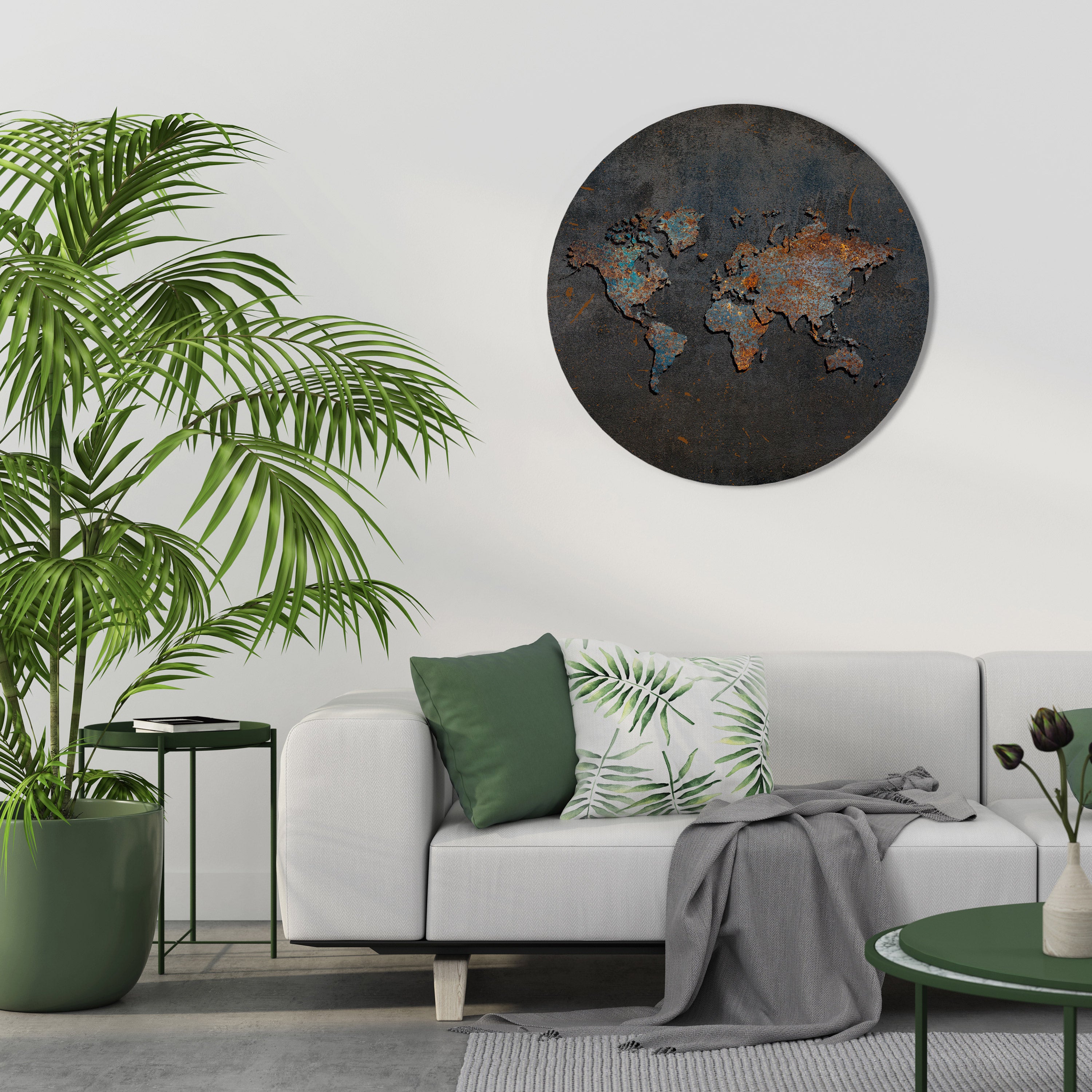 Arte de pared redondo TOPOGRAFÍA DESGASTADA POR EL TIEMPO