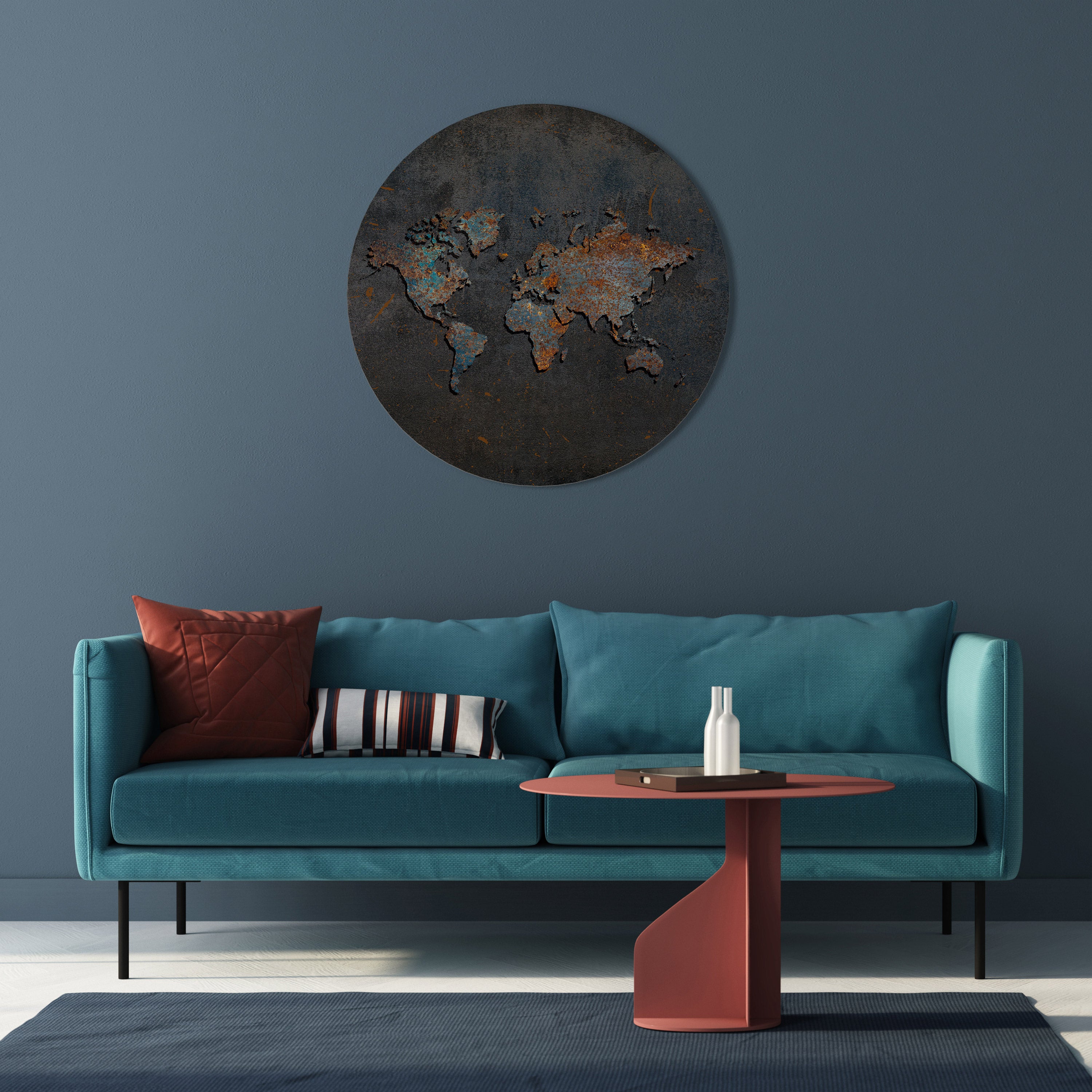 Arte de pared redondo TOPOGRAFÍA DESGASTADA POR EL TIEMPO