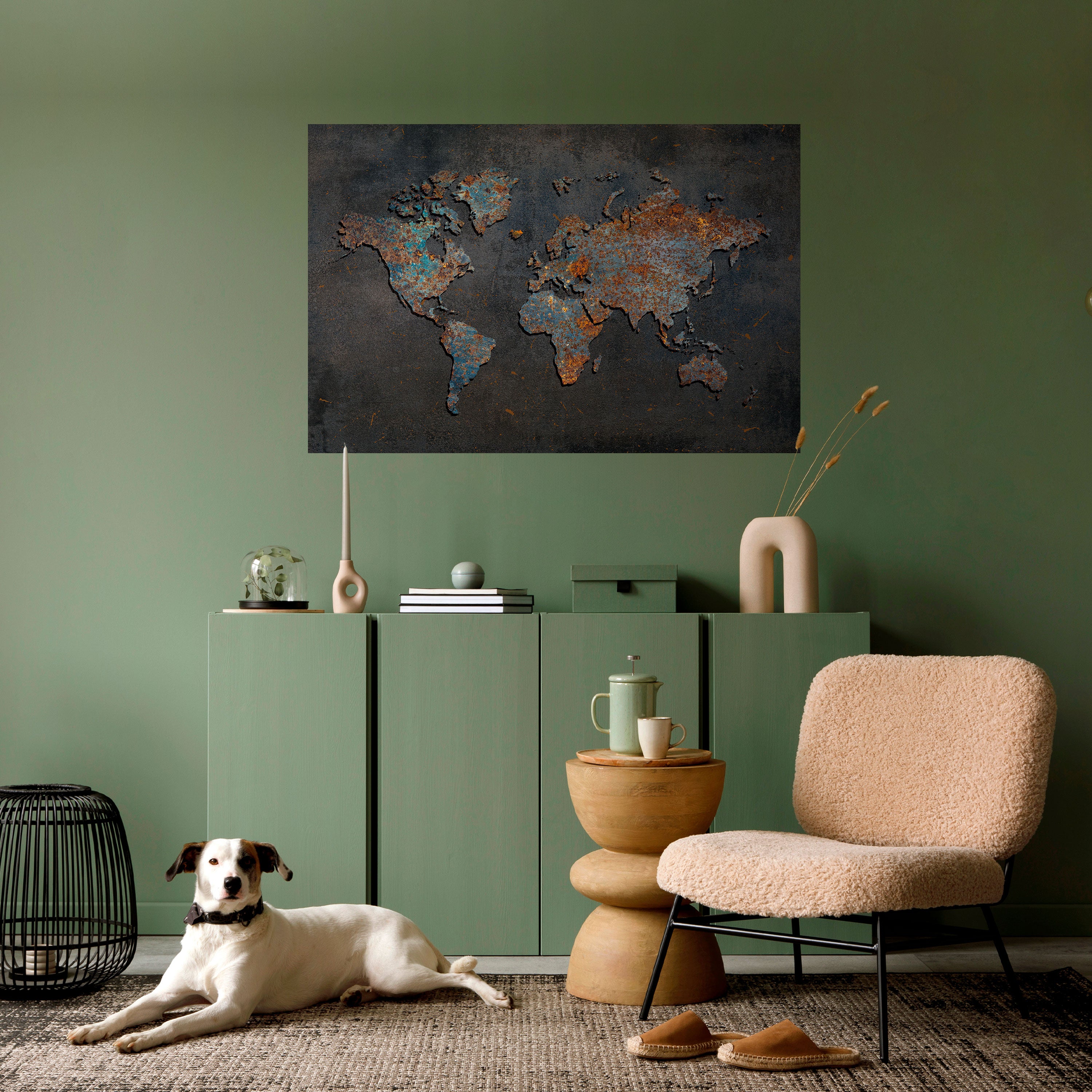 Póster horizontal autoadhesivo TOPOGRAFÍA DESGASTADA POR EL TIEMPO