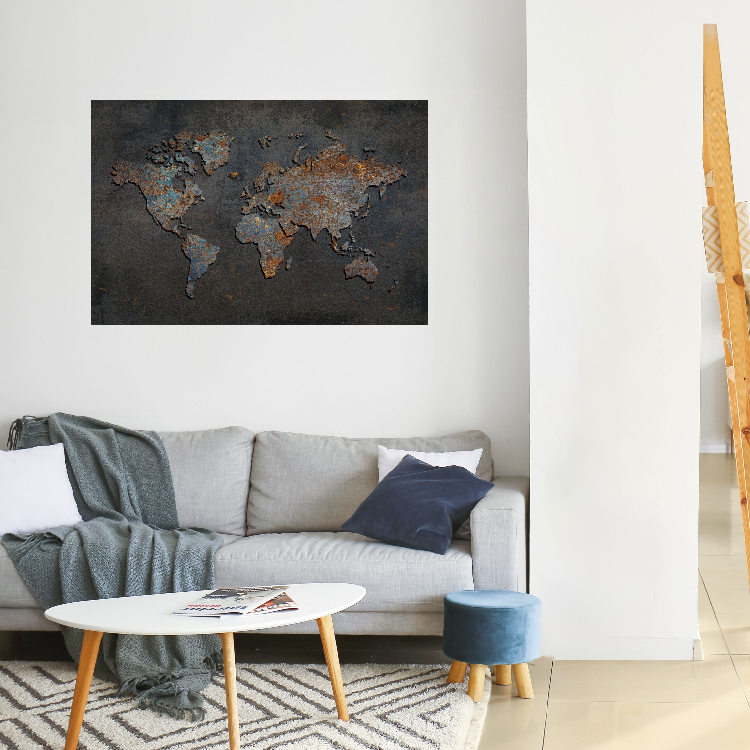 Póster horizontal autoadhesivo TOPOGRAFÍA DESGASTADA POR EL TIEMPO