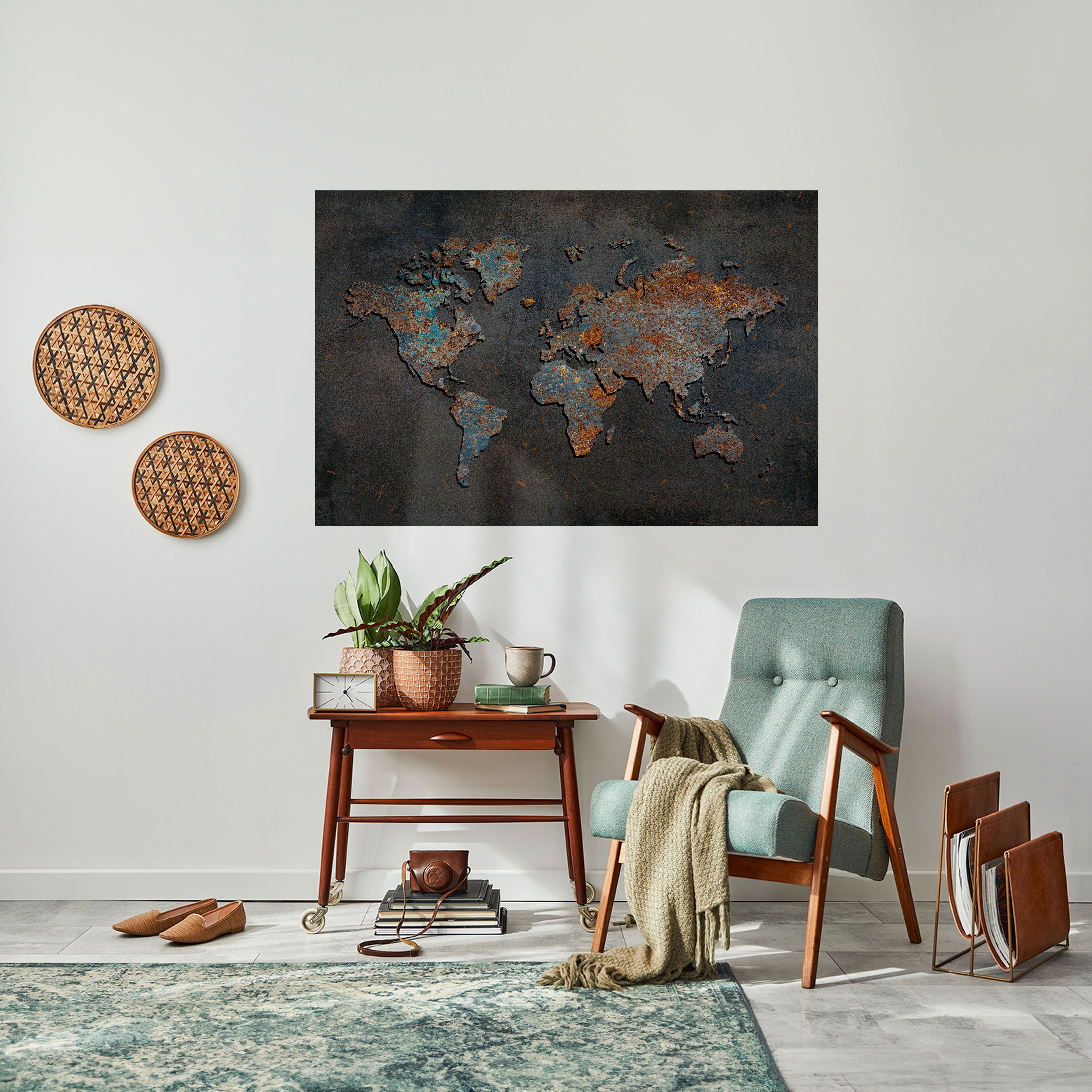 Póster horizontal autoadhesivo TOPOGRAFÍA DESGASTADA POR EL TIEMPO