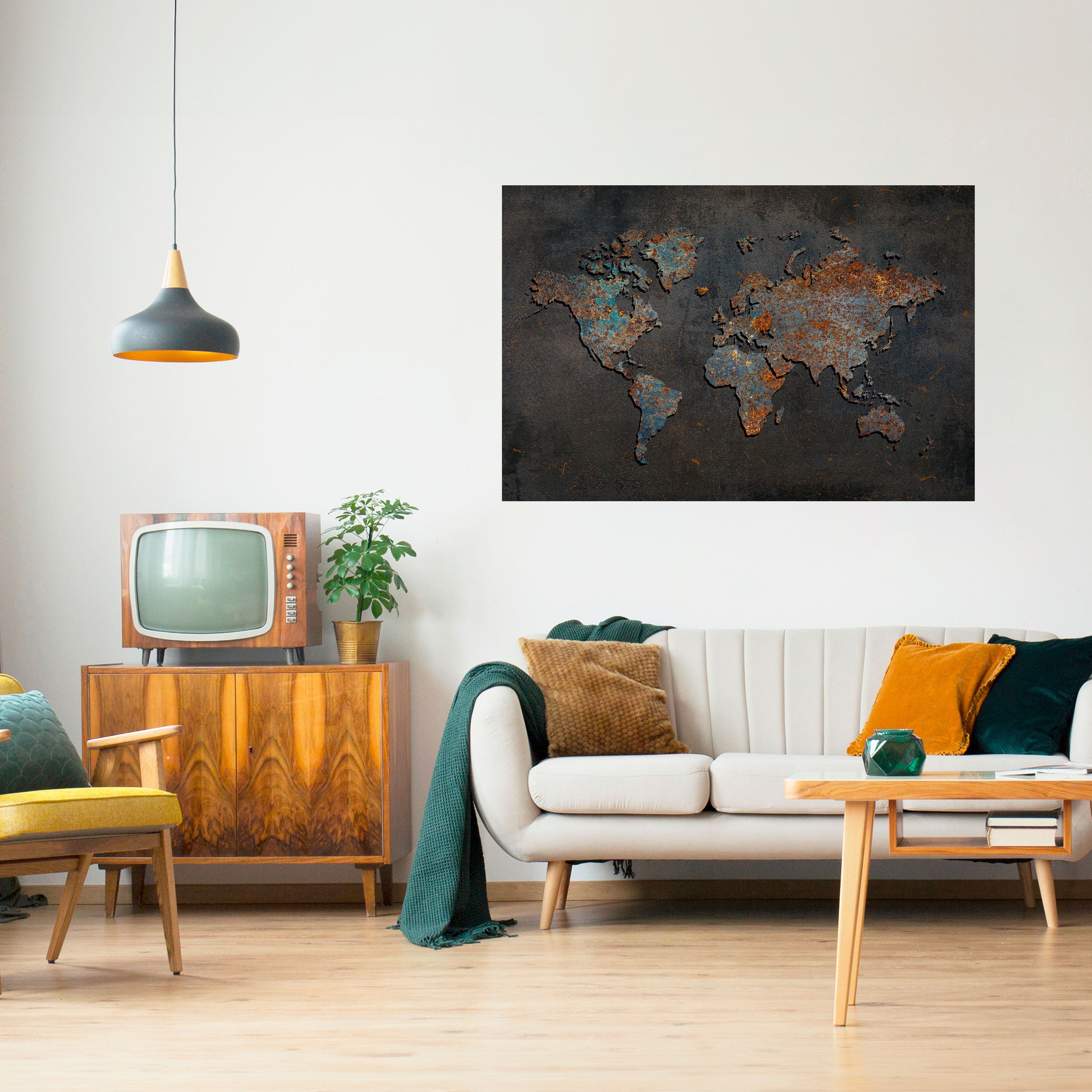 Póster horizontal autoadhesivo TOPOGRAFÍA DESGASTADA POR EL TIEMPO