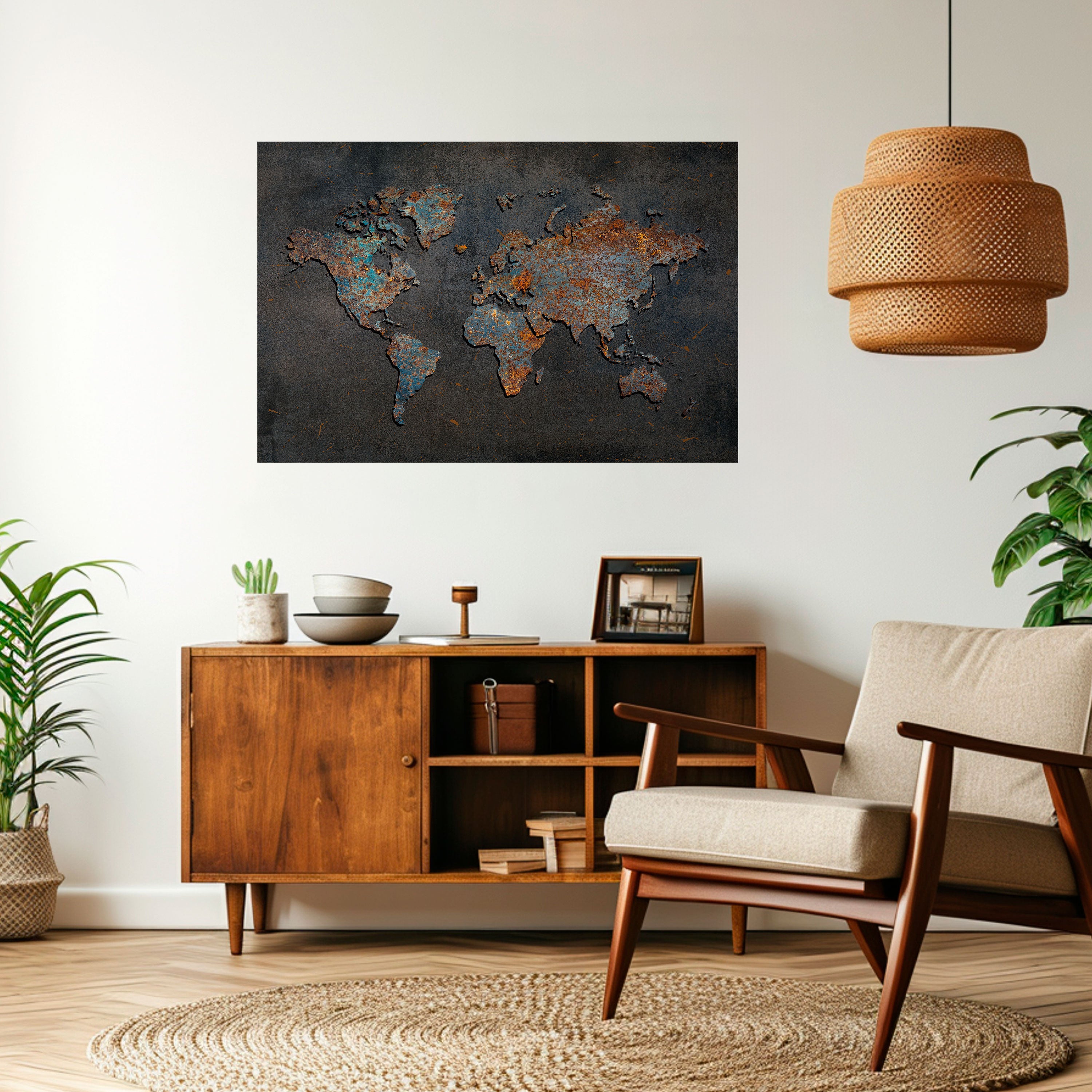 Póster horizontal autoadhesivo TOPOGRAFÍA DESGASTADA POR EL TIEMPO