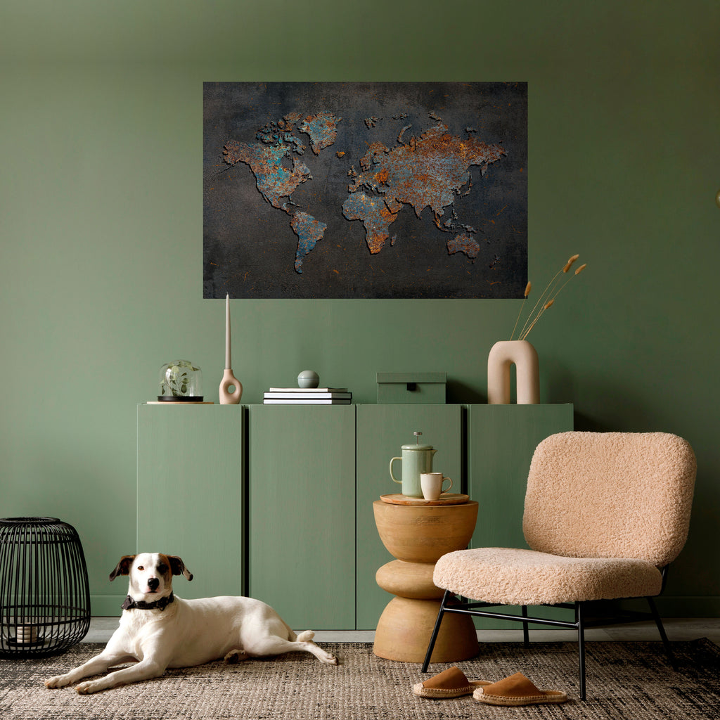 Póster horizontal autoadhesivo TOPOGRAFÍA DESGASTADA POR EL TIEMPO