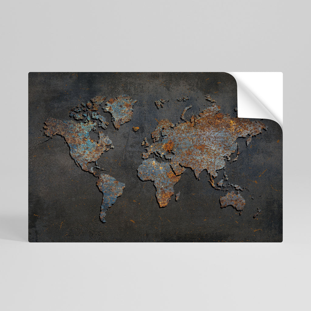 Póster horizontal autoadhesivo TOPOGRAFÍA DESGASTADA POR EL TIEMPO