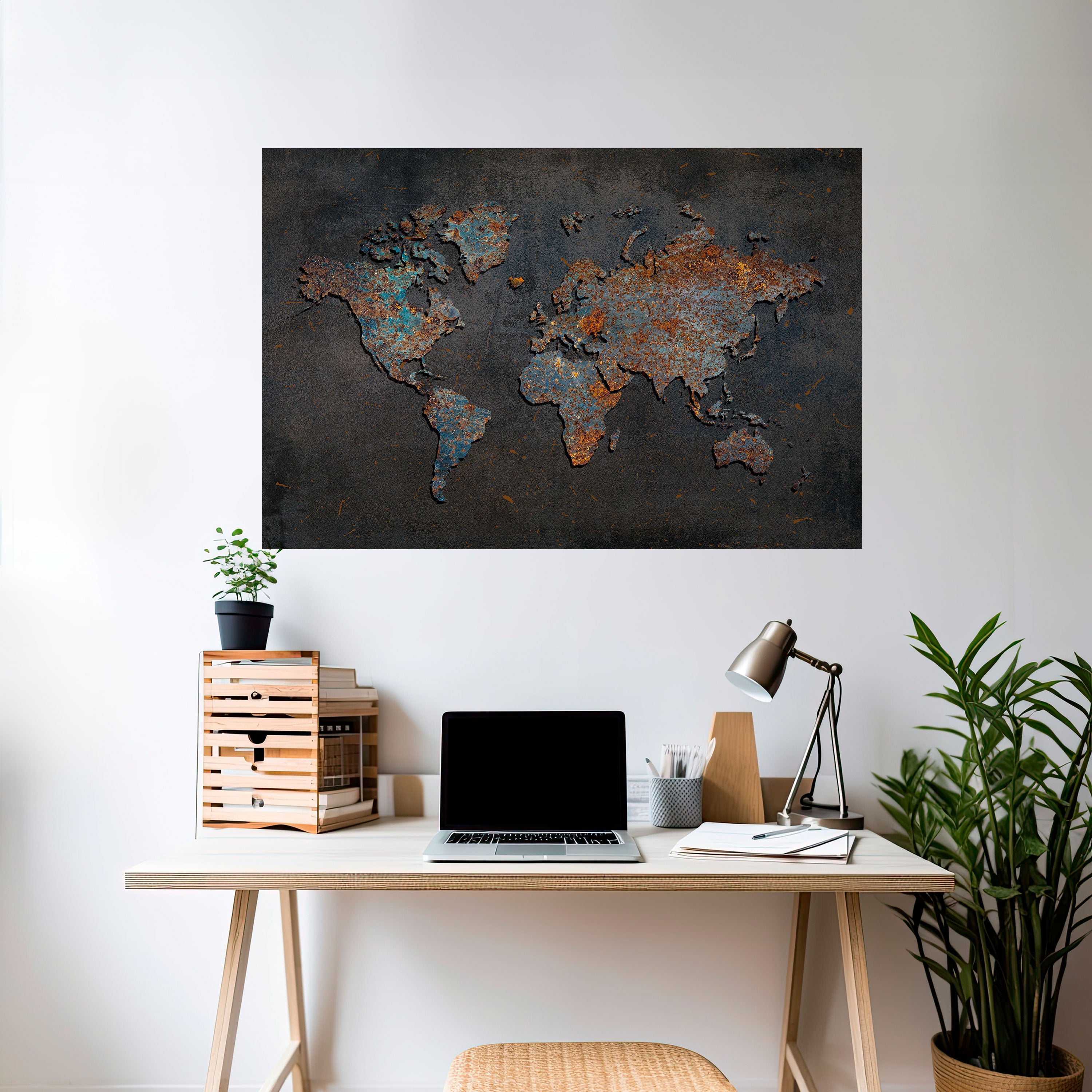 Póster horizontal autoadhesivo TOPOGRAFÍA DESGASTADA POR EL TIEMPO
