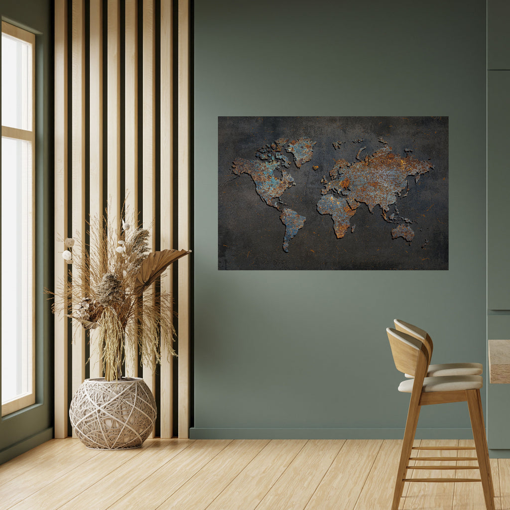 Póster horizontal autoadhesivo TOPOGRAFÍA DESGASTADA POR EL TIEMPO