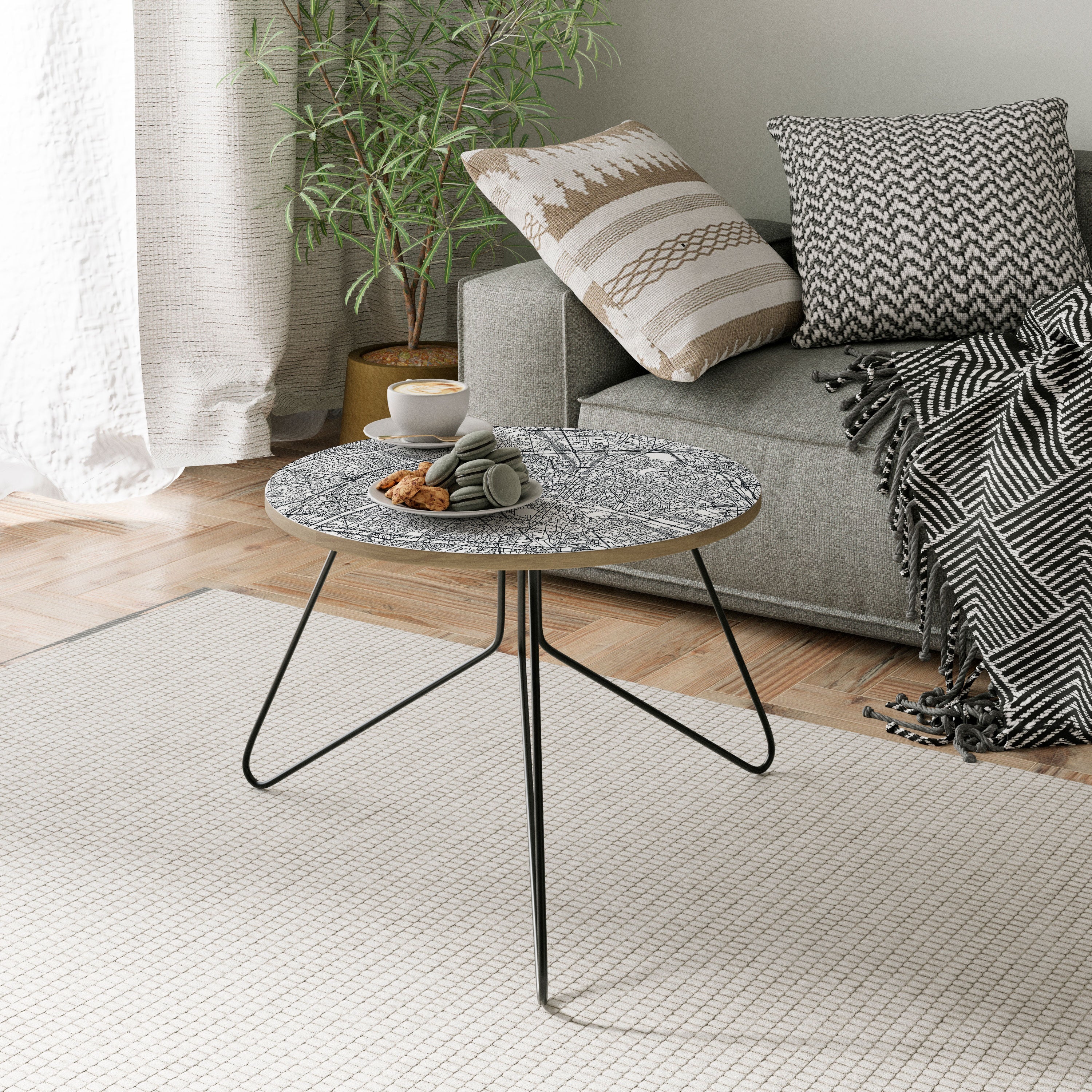 PARIS TOWN PLAN Coffee Table 60