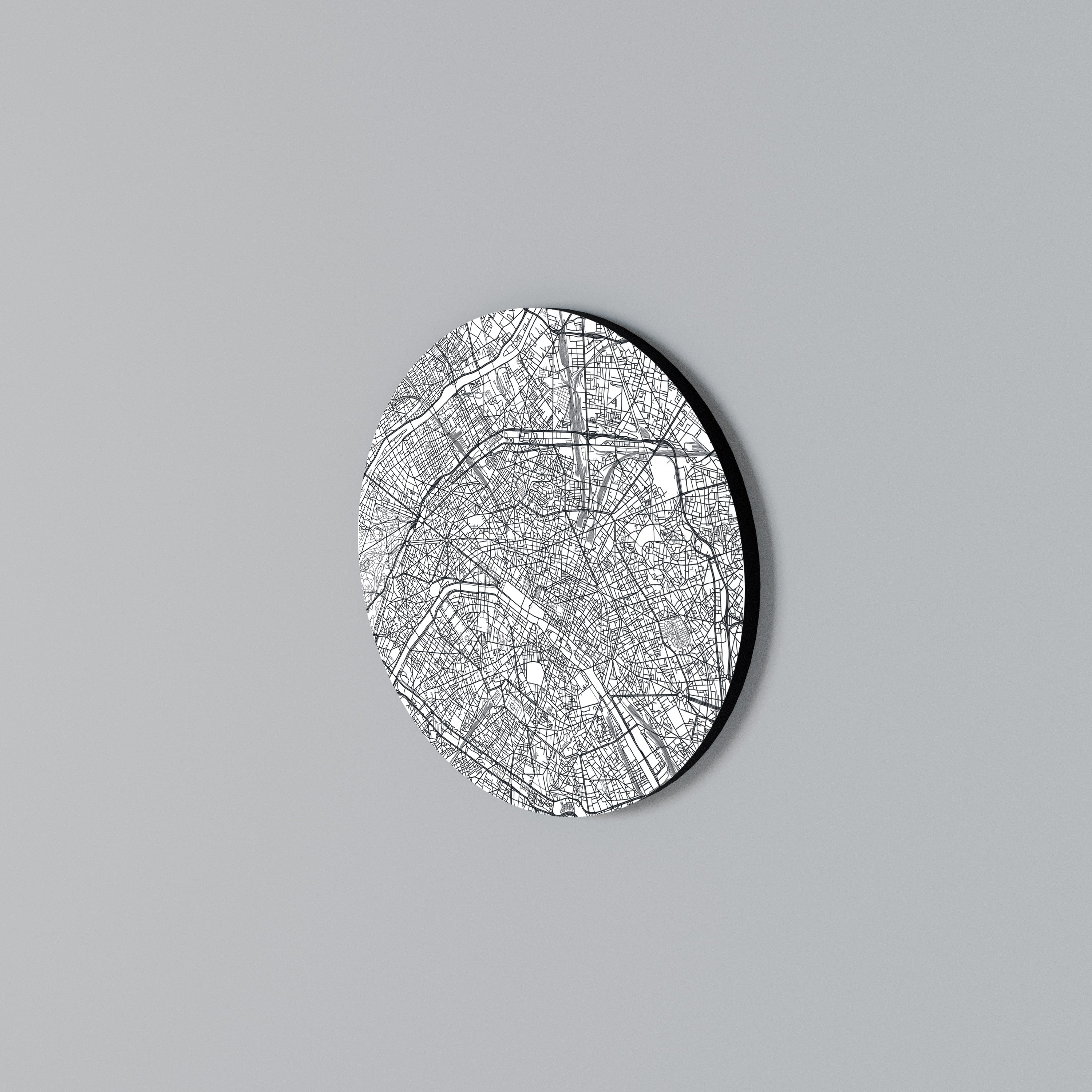 PARIS TOWN PLAN Arte de pared redondo