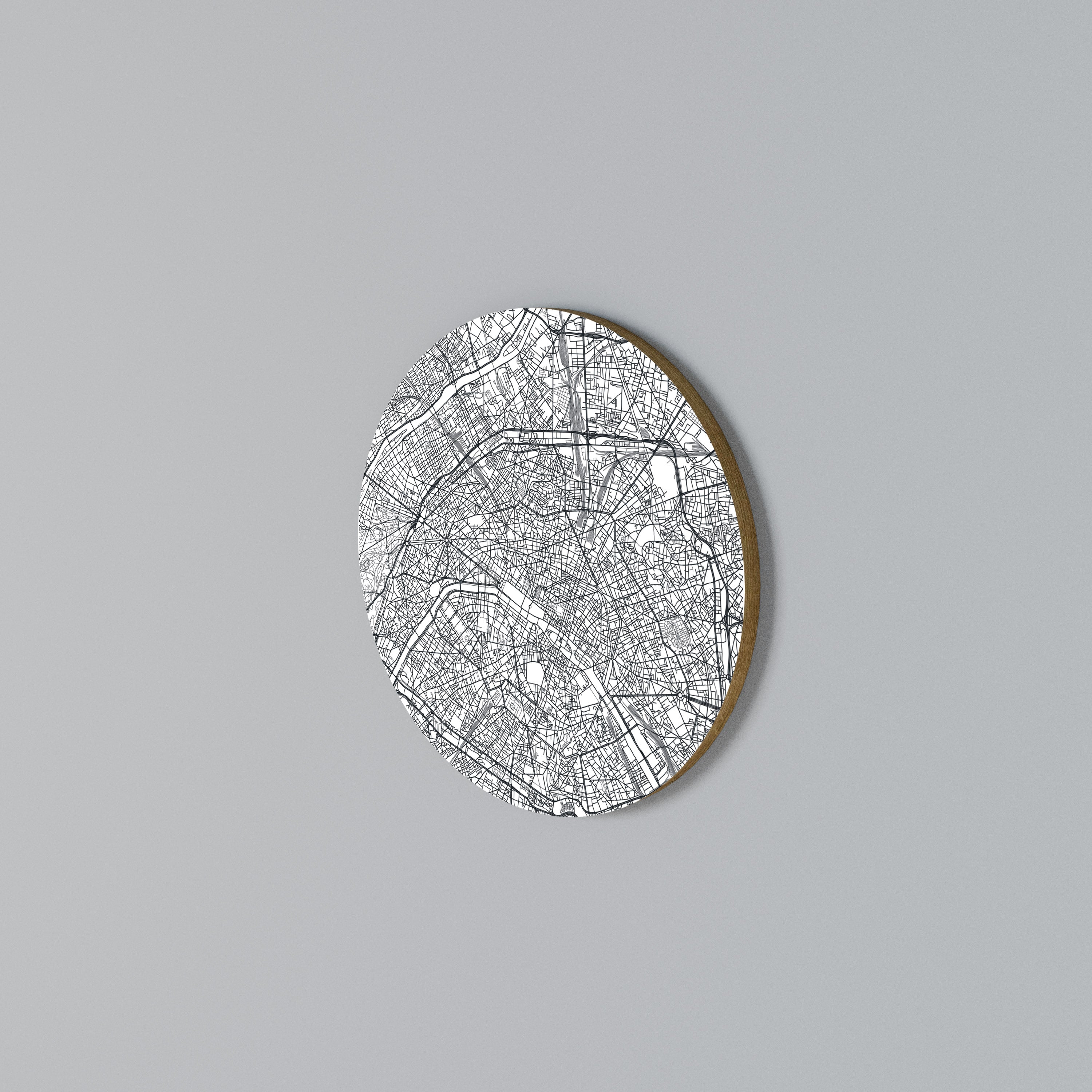 PARIS TOWN PLAN Arte de pared redondo