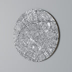 PARIS TOWN PLAN Round Wall Art