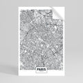 PARIS TOWN PLAN Peel and Stick Vertical Poster