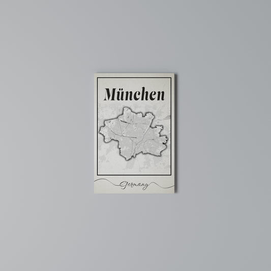 MONOCHROME MÜNCHEN Cuadro en lienzo vertical
