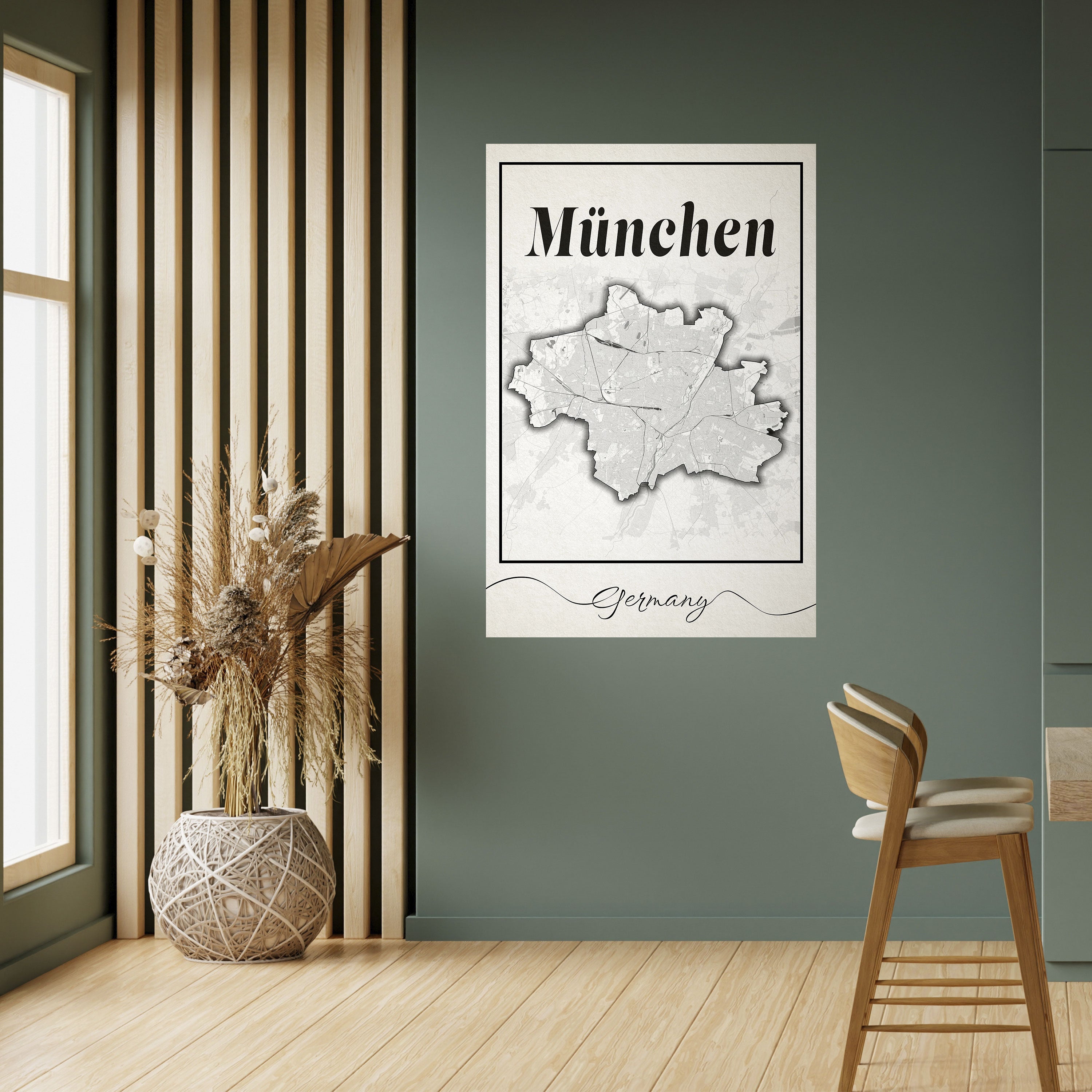 Póster vertical autoadhesivo MONOCROMÁTICO MÜNCHEN
