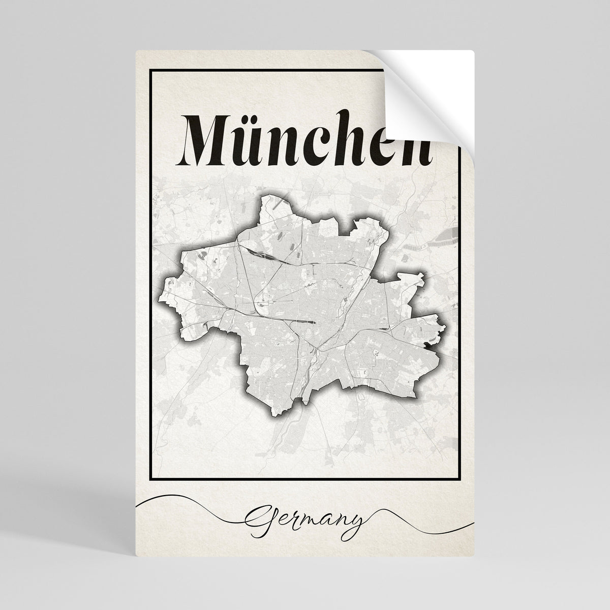 MONOCHROME MÜNCHEN Póster adhesivo vertical