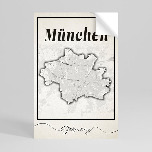 MONOCHROME MÜNCHEN Póster adhesivo vertical