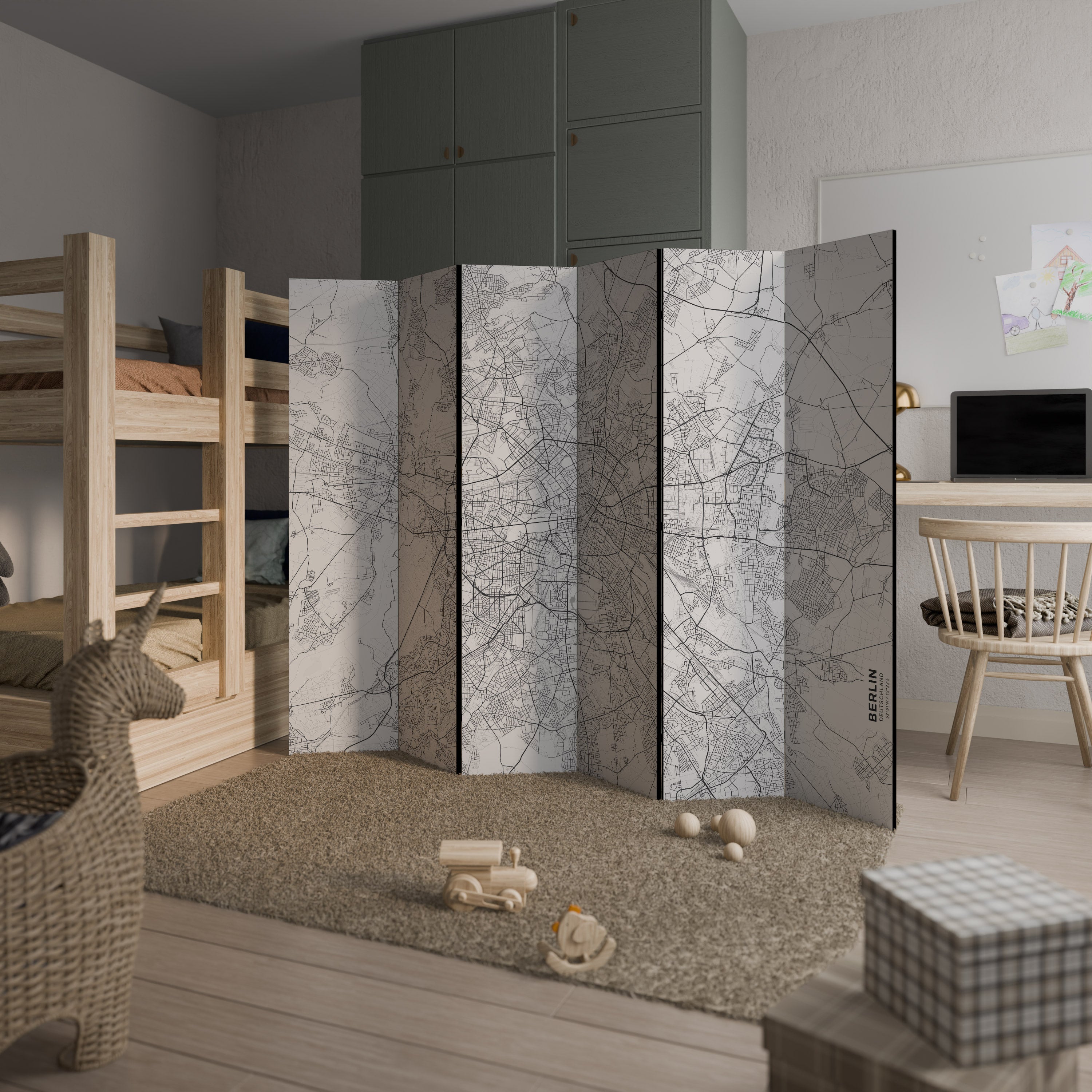BERLIN PLAN Decorative 6-Panel Room Divider