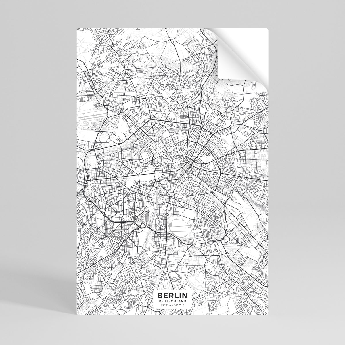 BERLIN PLAN Peel and Stick Vertical Poster