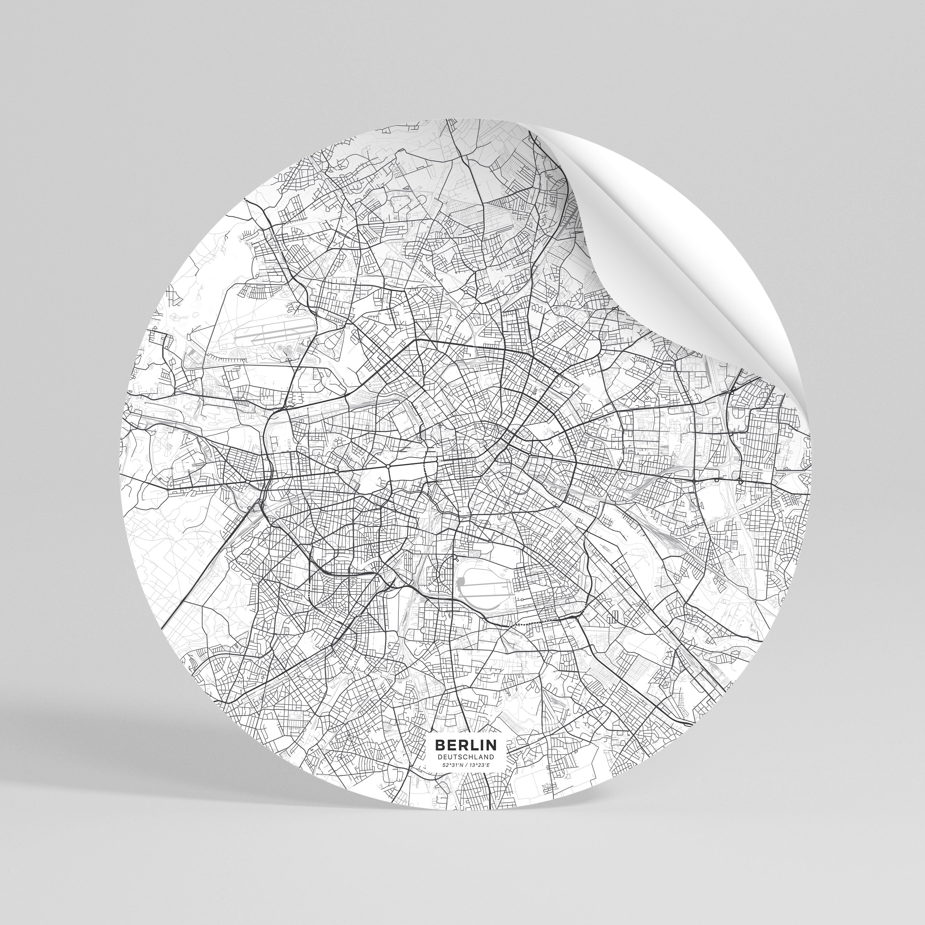 BERLIN PLAN Vinilo adhesivo redondo