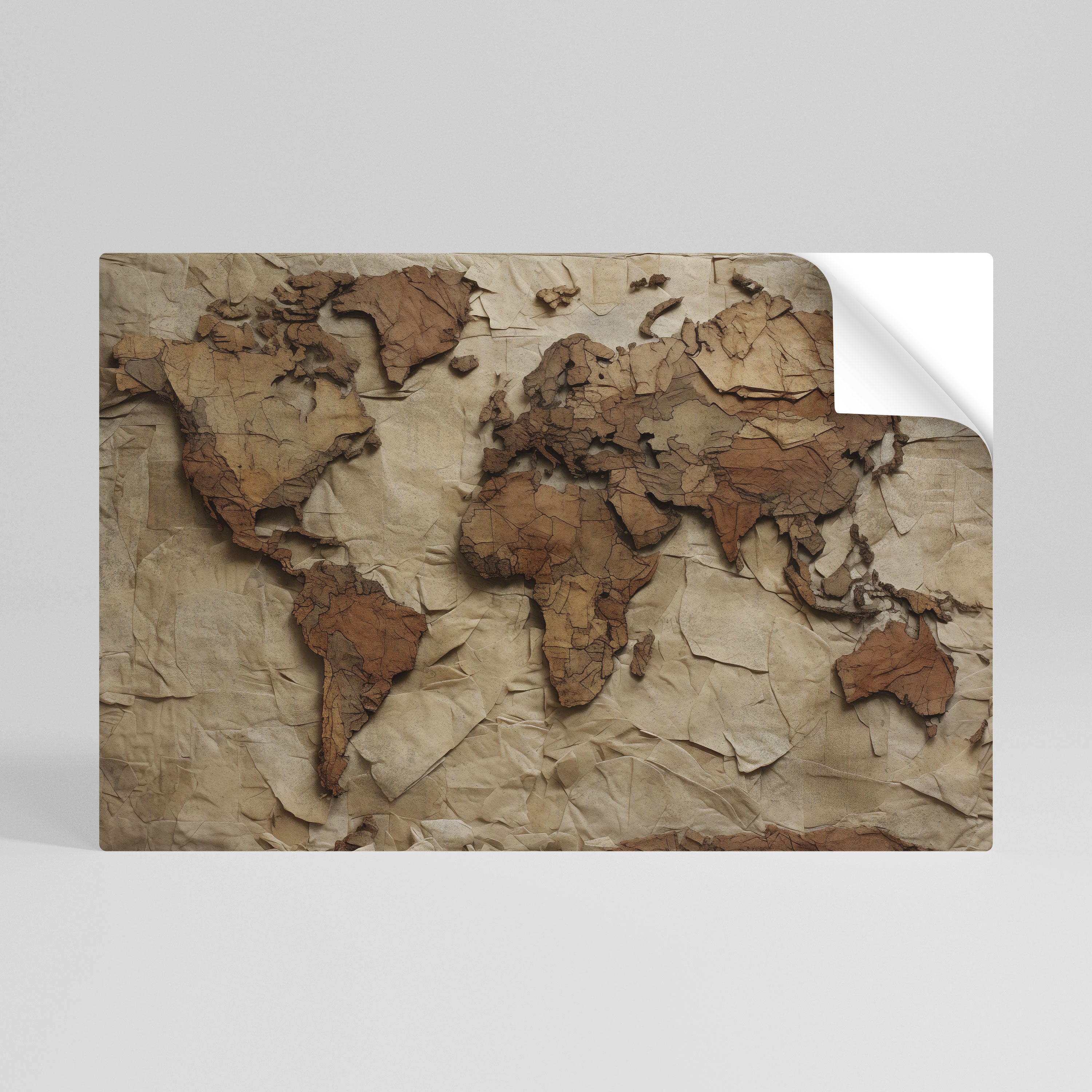 PAISAJE DE PLANETA DE PAPEL Póster horizontal autoadhesivo