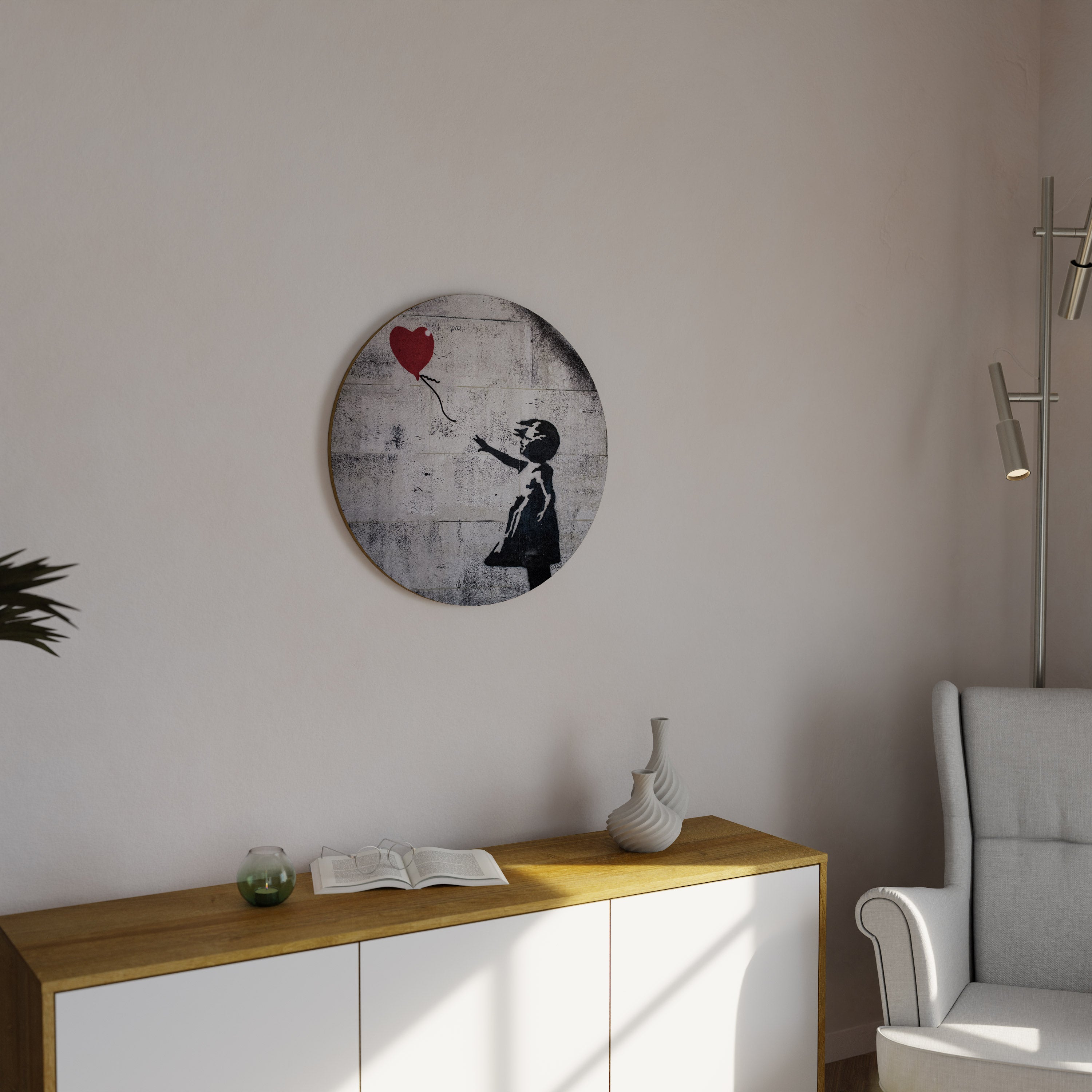 Arte de pared redondo BALLON GIRL (BANKSY)