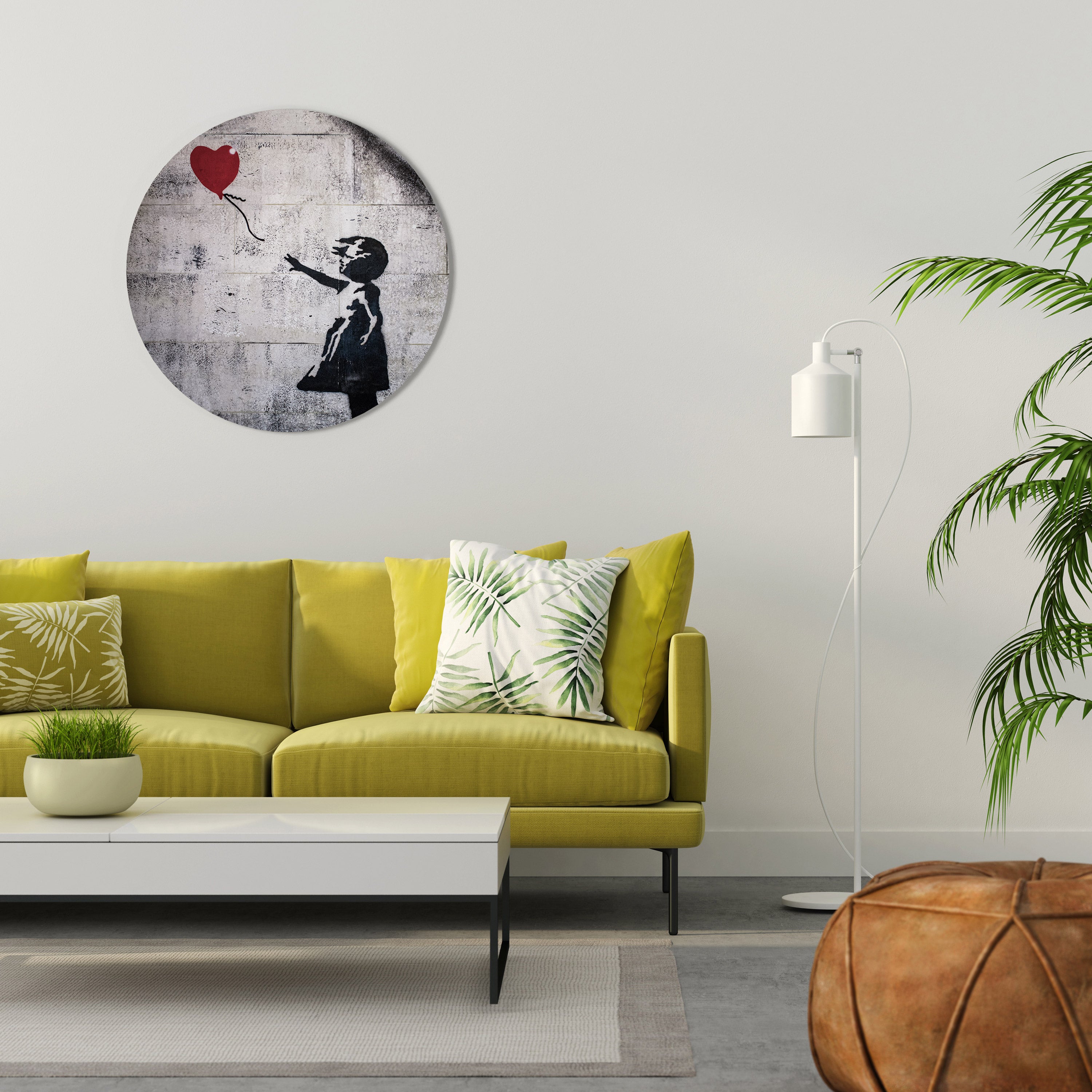 Arte de pared redondo BALLON GIRL (BANKSY)