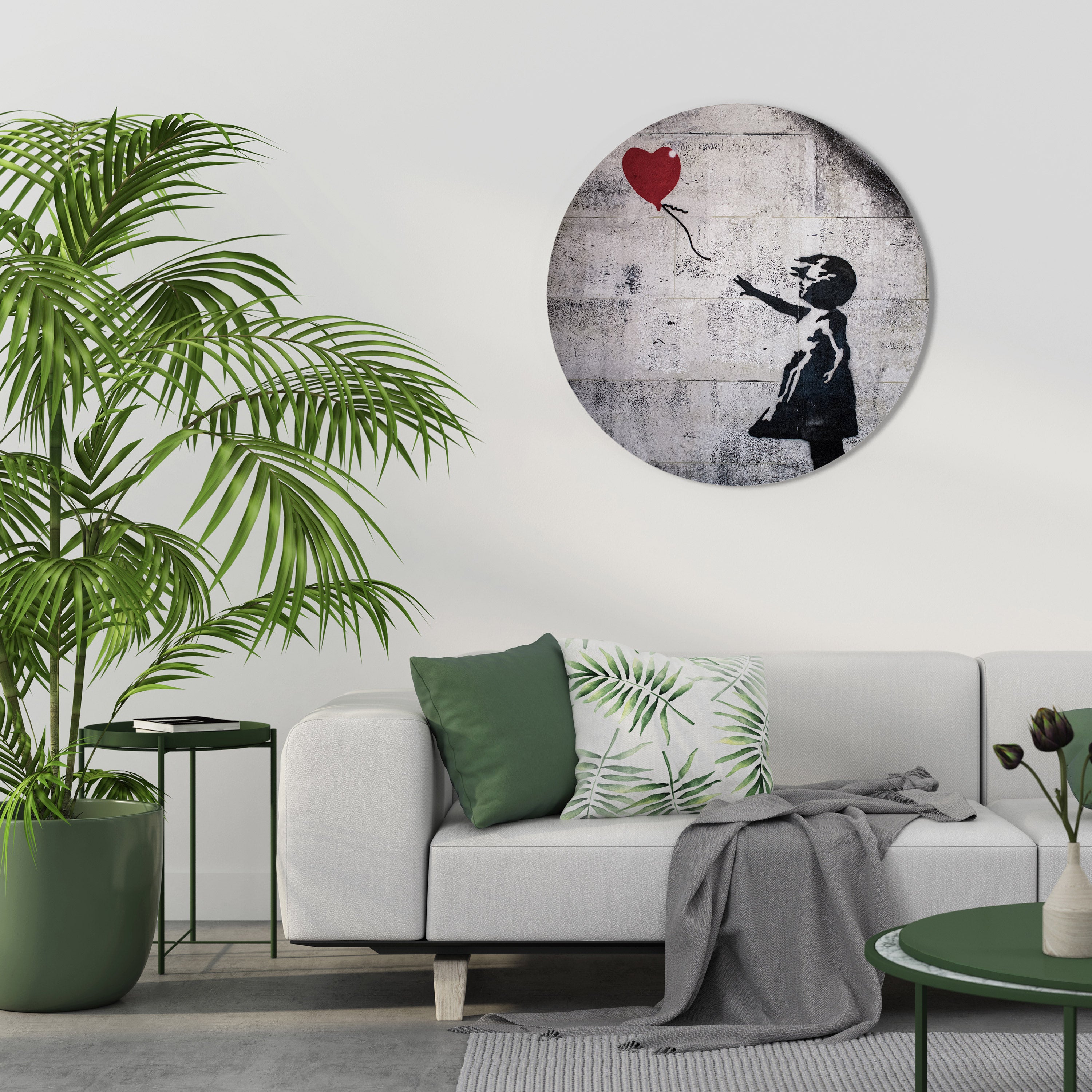 Arte de pared redondo BALLON GIRL (BANKSY)