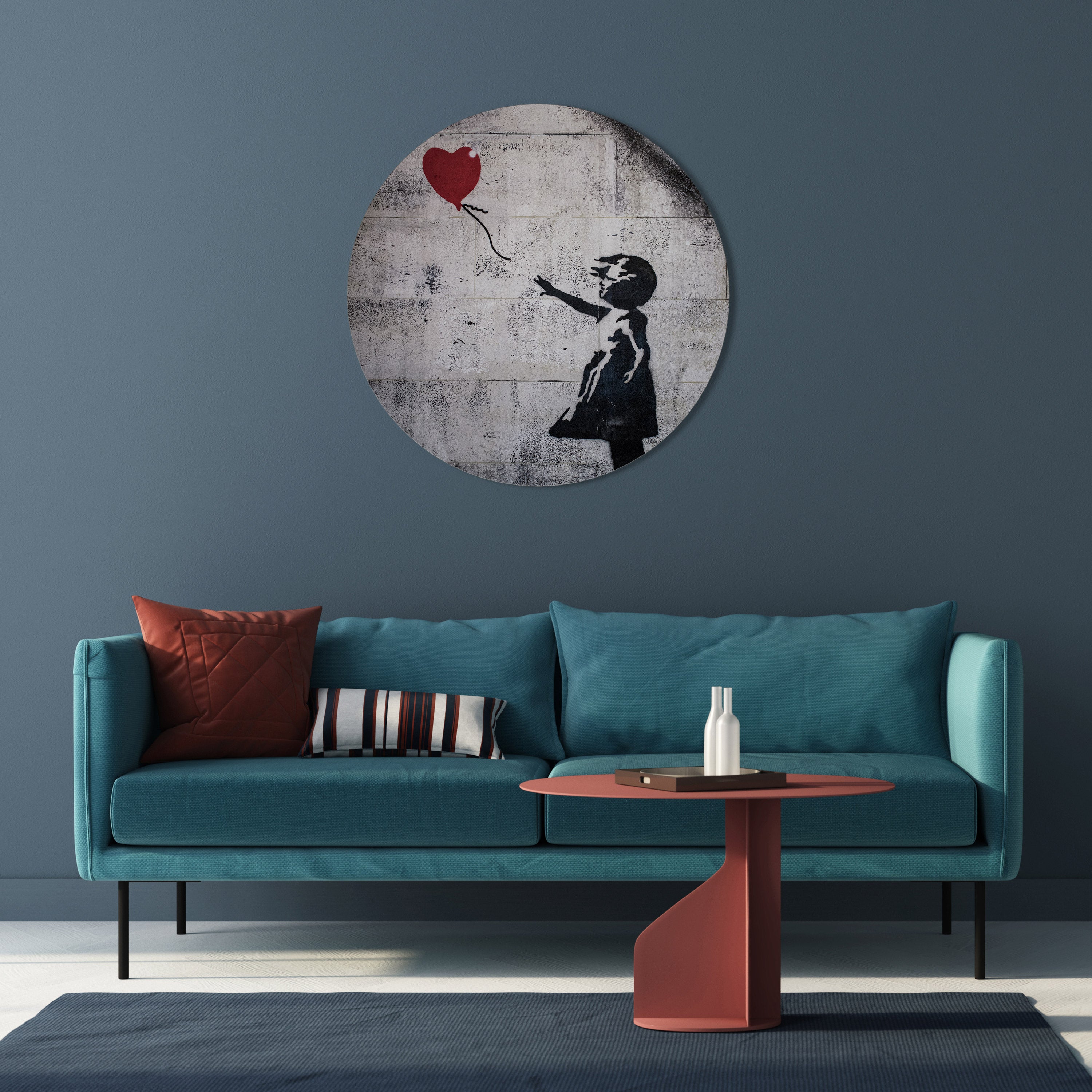 Arte de pared redondo BALLON GIRL (BANKSY)