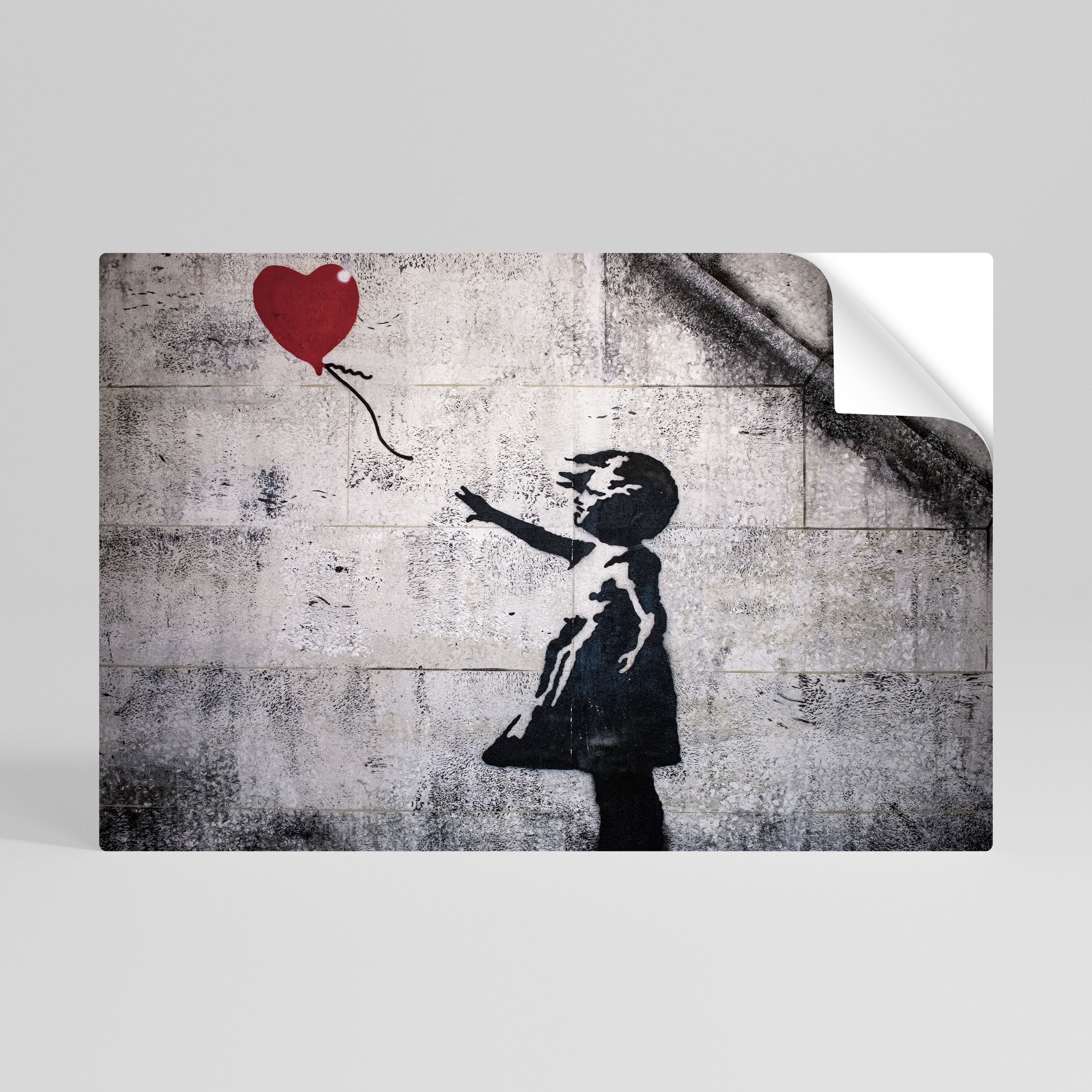 Póster horizontal autoadhesivo de la CHICA GLOBO (BANKSY)