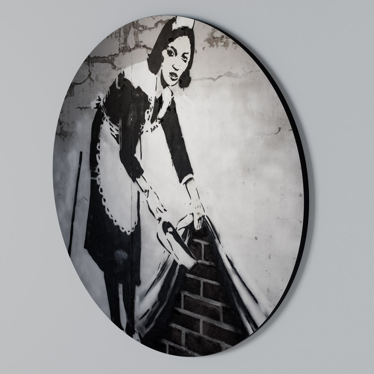 SWEEPING UNDER (BANKSY) Arte de pared redondo