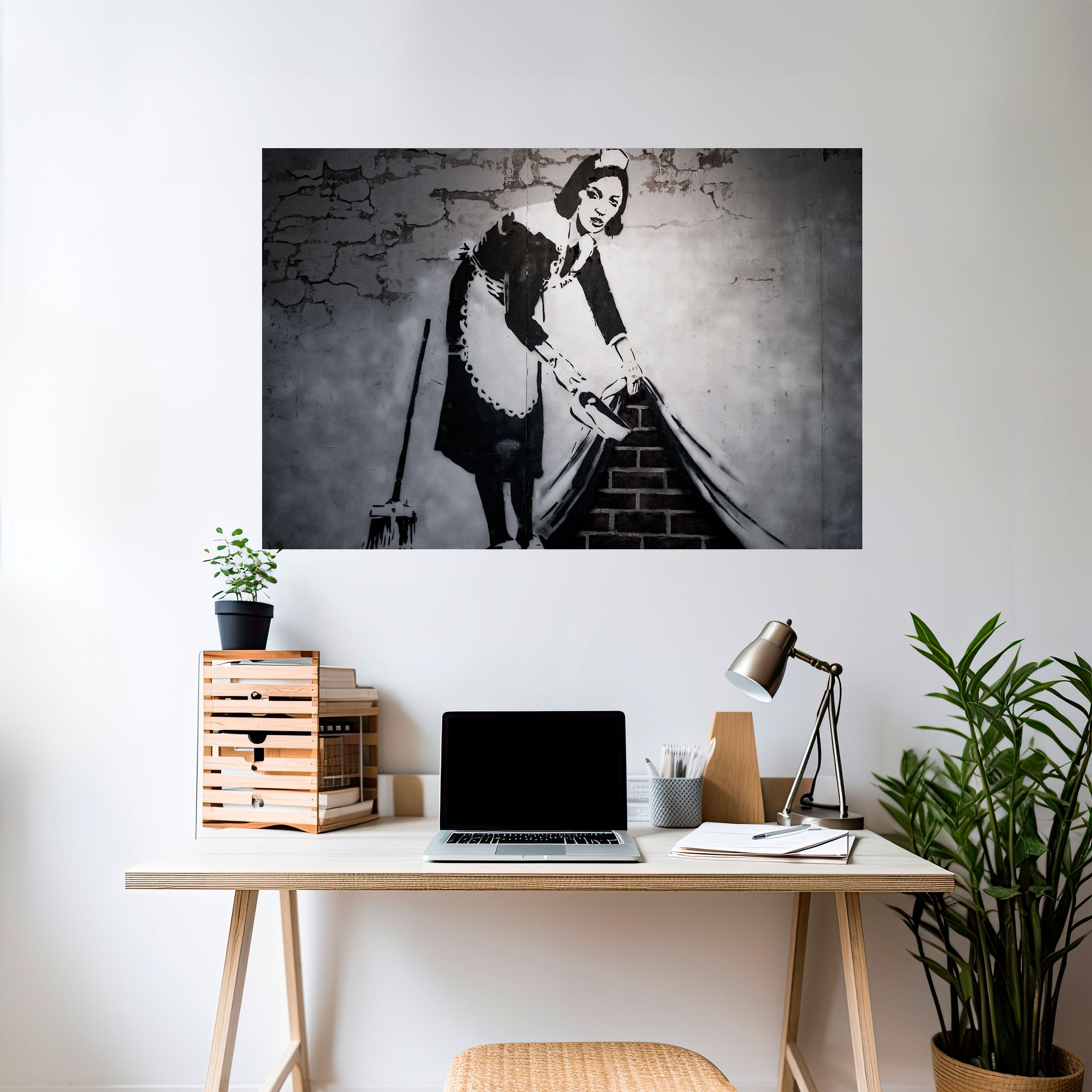 BARRIENDO BAJO (BANKSY) Póster horizontal autoadhesivo