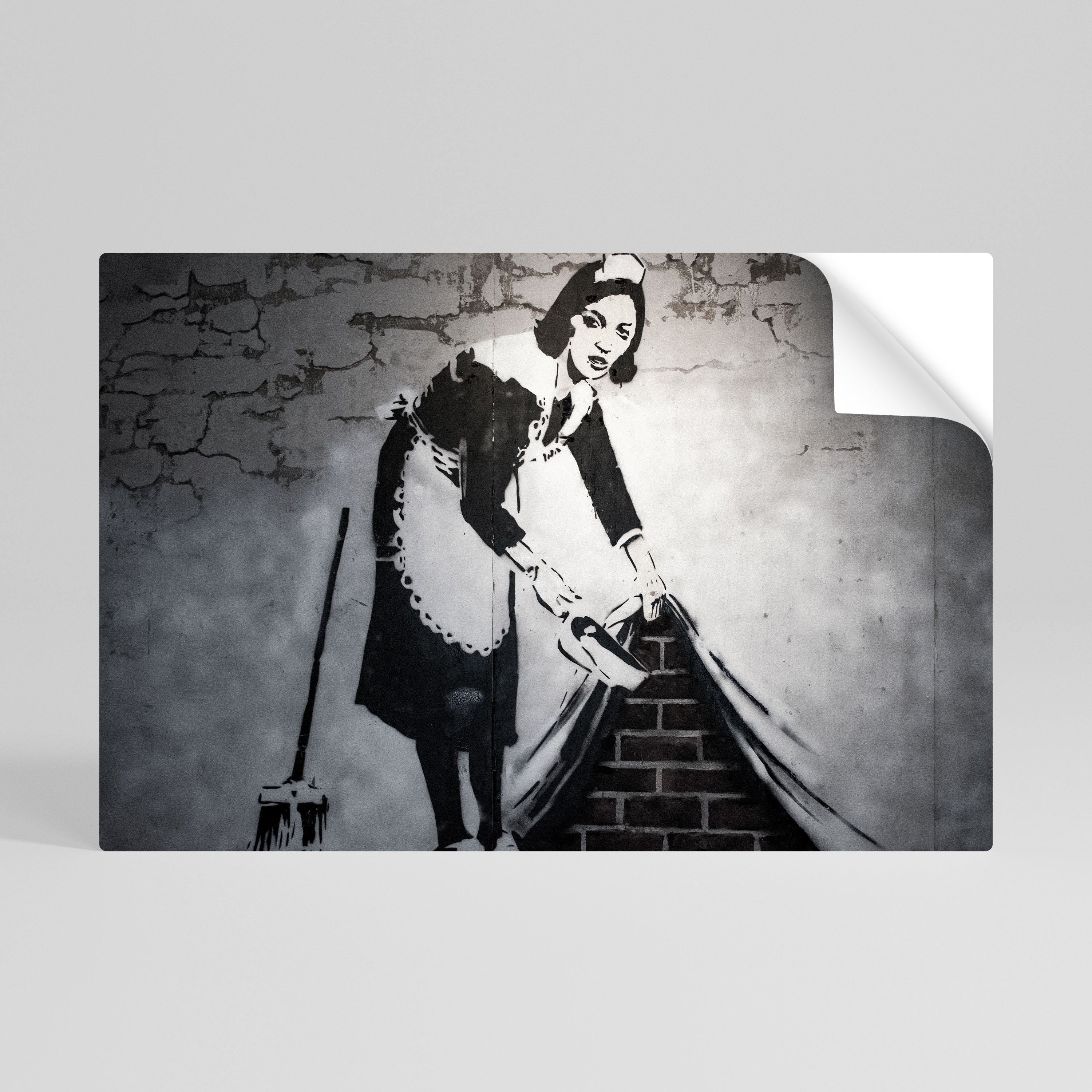 BARRIENDO BAJO (BANKSY) Póster horizontal autoadhesivo