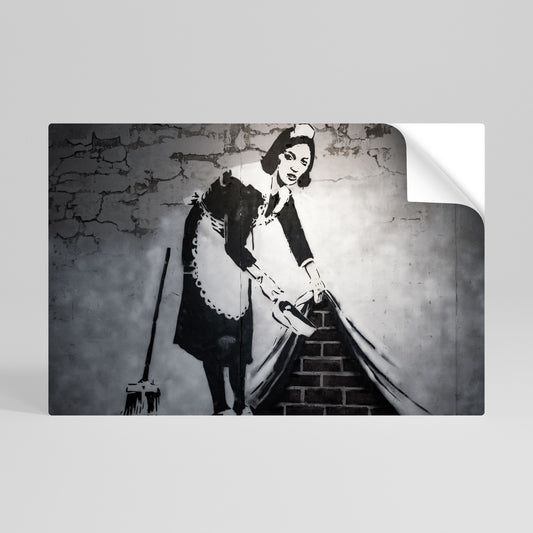 SWEEPING UNDER (BANKSY) Póster adhesivo horizontal