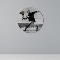 FLOWER BOMBER (BANKSY) Round Wall Art